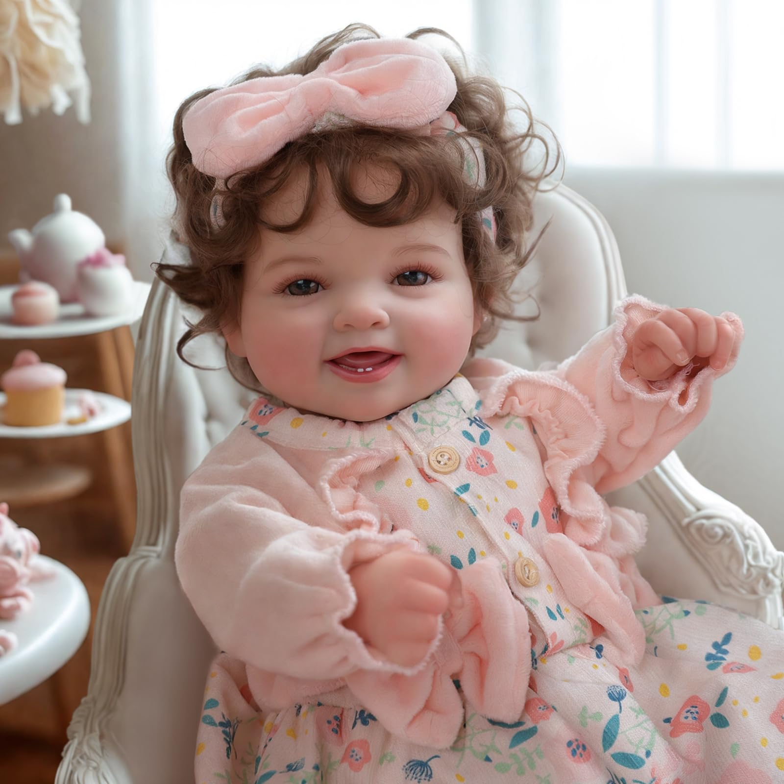 Foto 2 pulgar | Muñeca Reborn Babeside Bailyn, 43 Cm, Con Pelo Castaño Rizado - Venta Internacional.