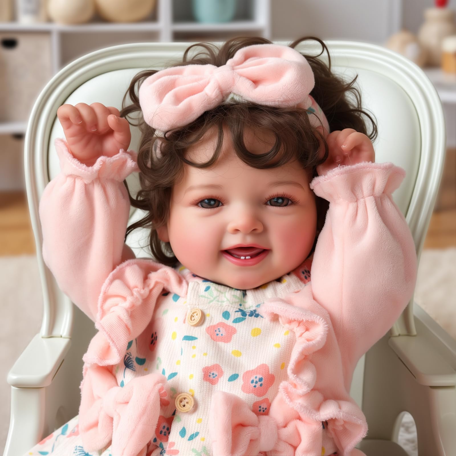 Foto 3 pulgar | Muñeca Reborn Babeside Bailyn, 43 Cm, Con Pelo Castaño Rizado - Venta Internacional.