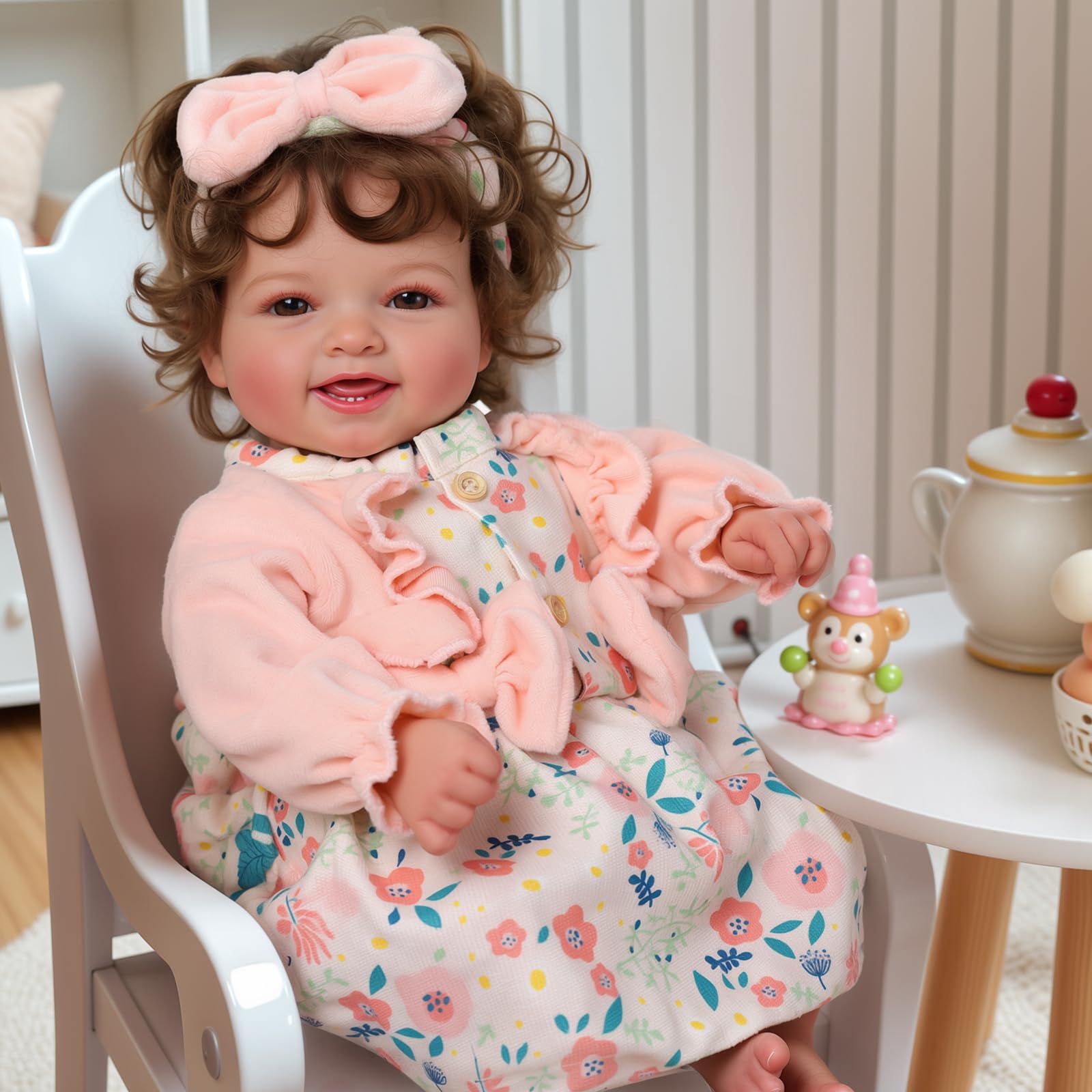 Foto 4 pulgar | Muñeca Reborn Babeside Bailyn, 43 Cm, Con Pelo Castaño Rizado - Venta Internacional.