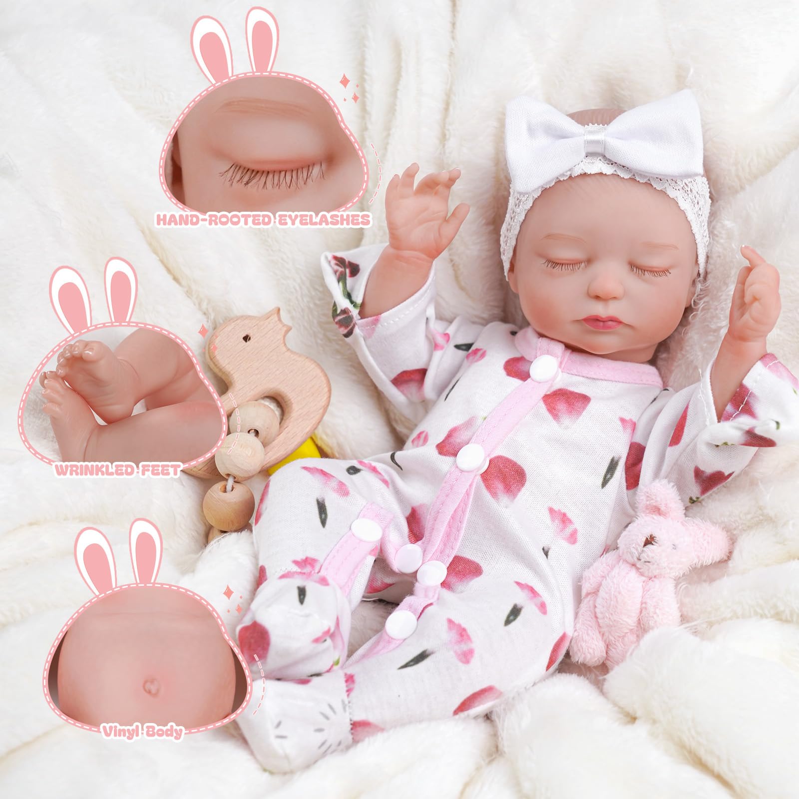 Foto 4 pulgar | Muñeca Reborn Babeside Beta De 30,48 Cm Con Cuerpo Suave Para Niña De 3 Años O Más - Venta Internacional.