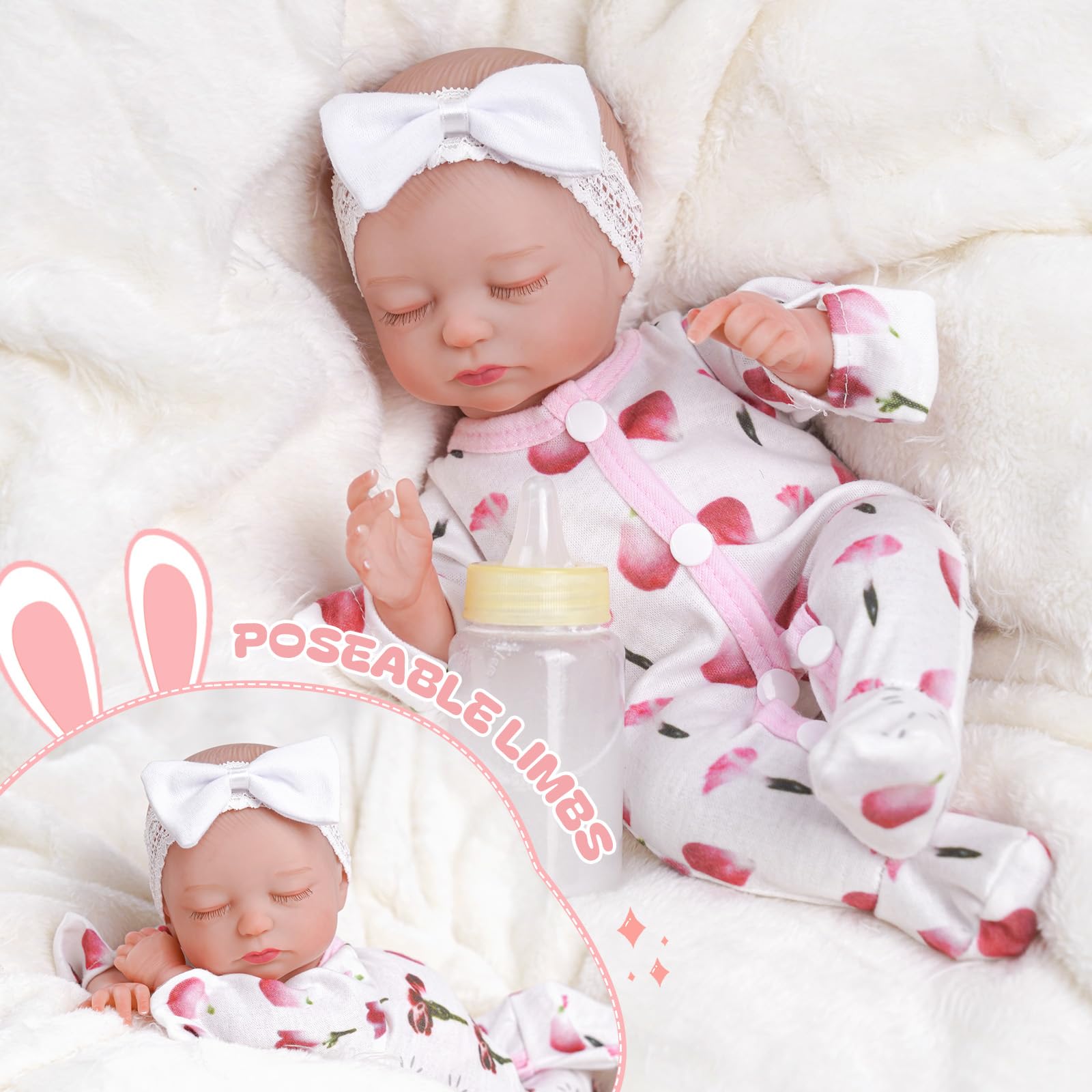 Foto 5 pulgar | Muñeca Reborn Babeside Beta De 30,48 Cm Con Cuerpo Suave Para Niña De 3 Años O Más - Venta Internacional.