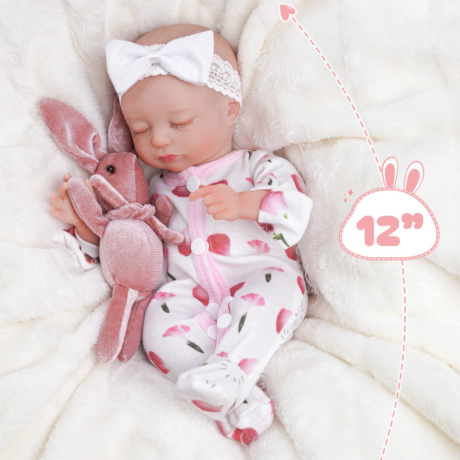 Foto 6 pulgar | Muñeca Reborn Babeside Beta De 30,48 Cm Con Cuerpo Suave Para Niña De 3 Años O Más - Venta Internacional.
