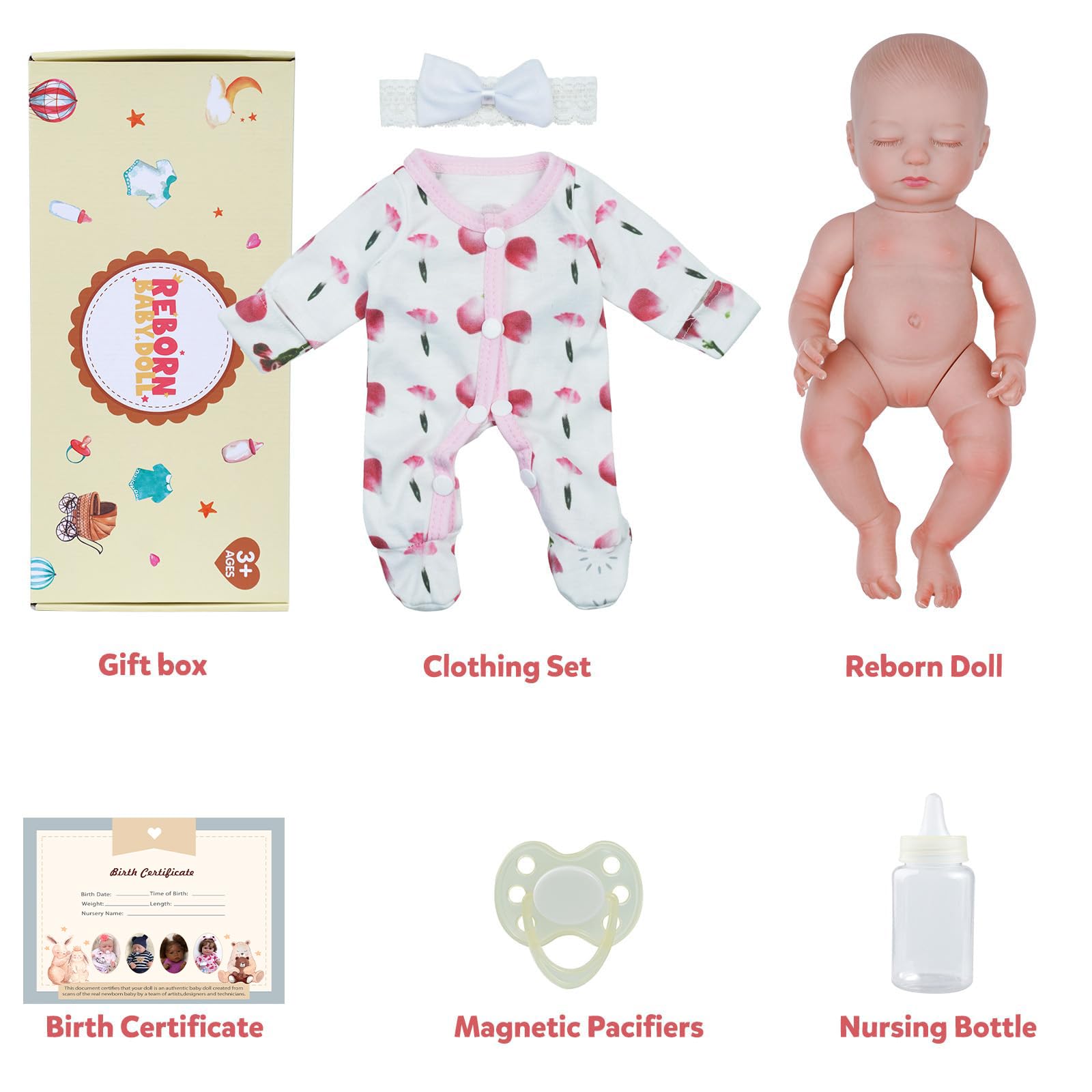 Foto 8 pulgar | Muñeca Reborn Babeside Beta De 30,48 Cm Con Cuerpo Suave Para Niña De 3 Años O Más - Venta Internacional.