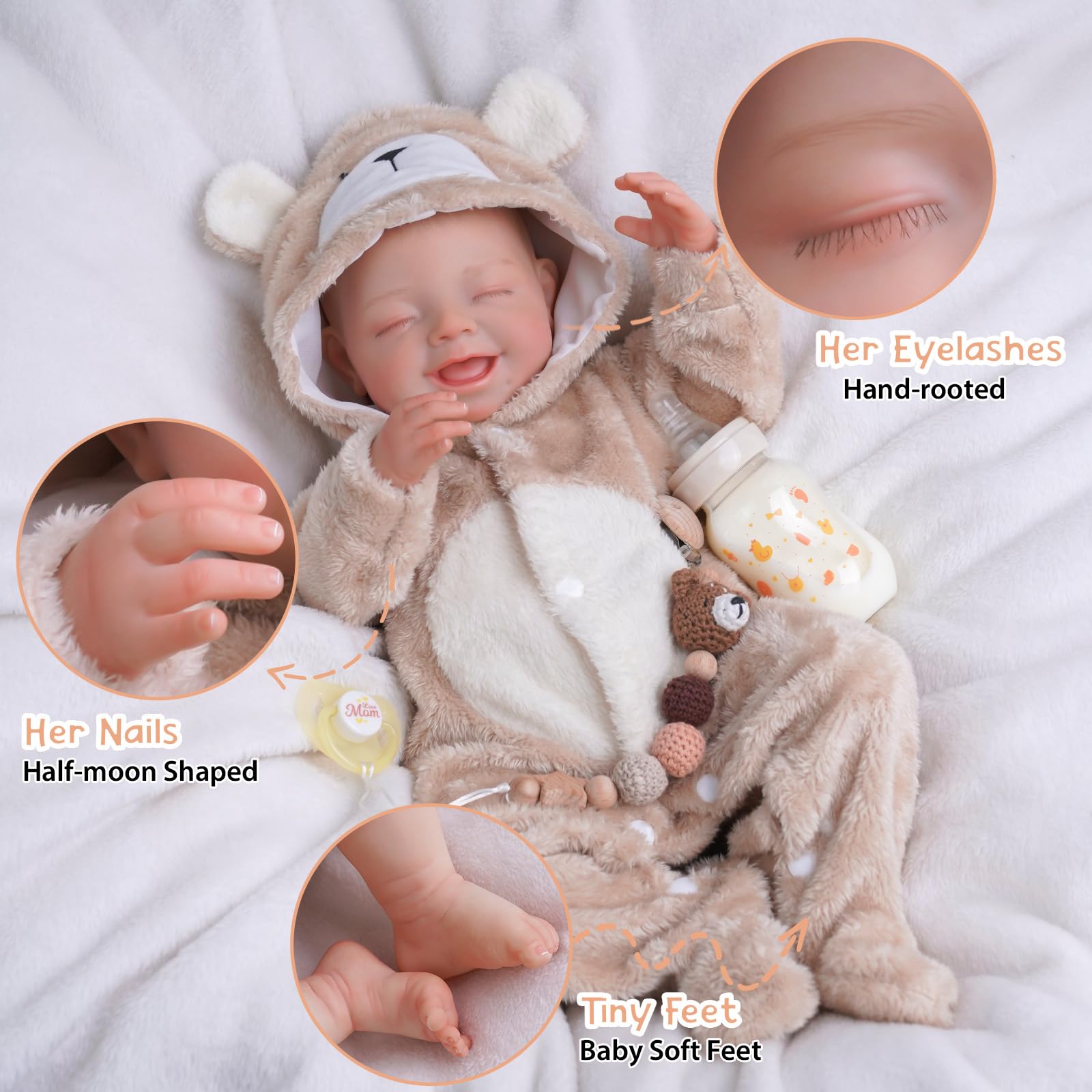 Foto 3 pulgar | Muñeca Reborn Babeside Claire De 50 Cm Con Kit De Alimentación Para Más De 3 Años - Venta Internacional.