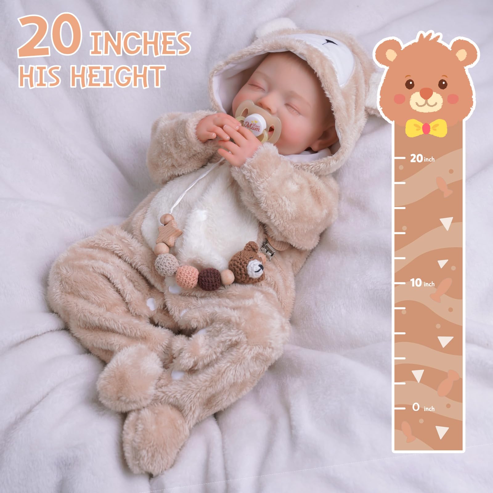 Foto 4 pulgar | Muñeca Reborn Babeside Claire De 50 Cm Con Kit De Alimentación Para Más De 3 Años - Venta Internacional.