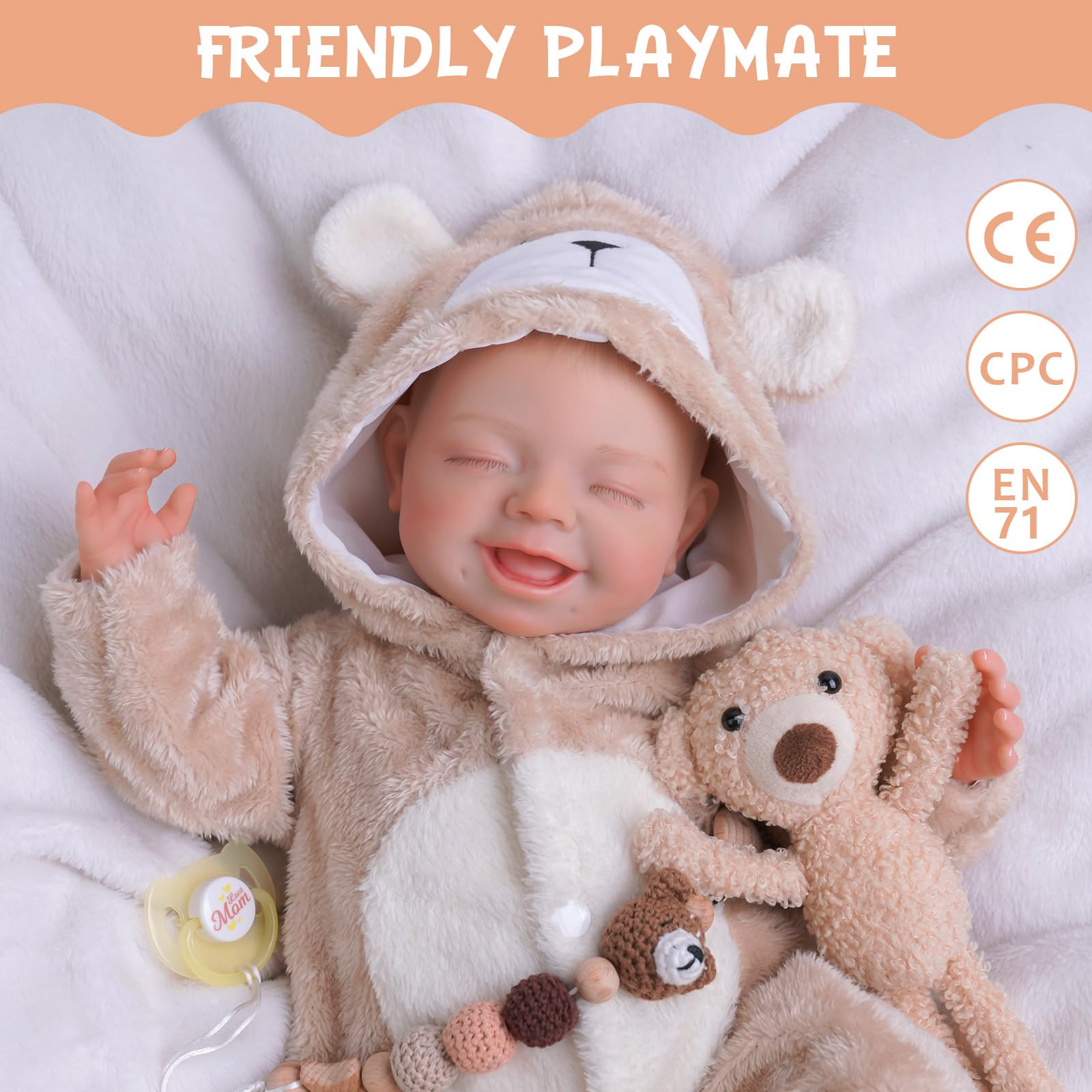 Foto 5 pulgar | Muñeca Reborn Babeside Claire De 50 Cm Con Kit De Alimentación Para Más De 3 Años - Venta Internacional.