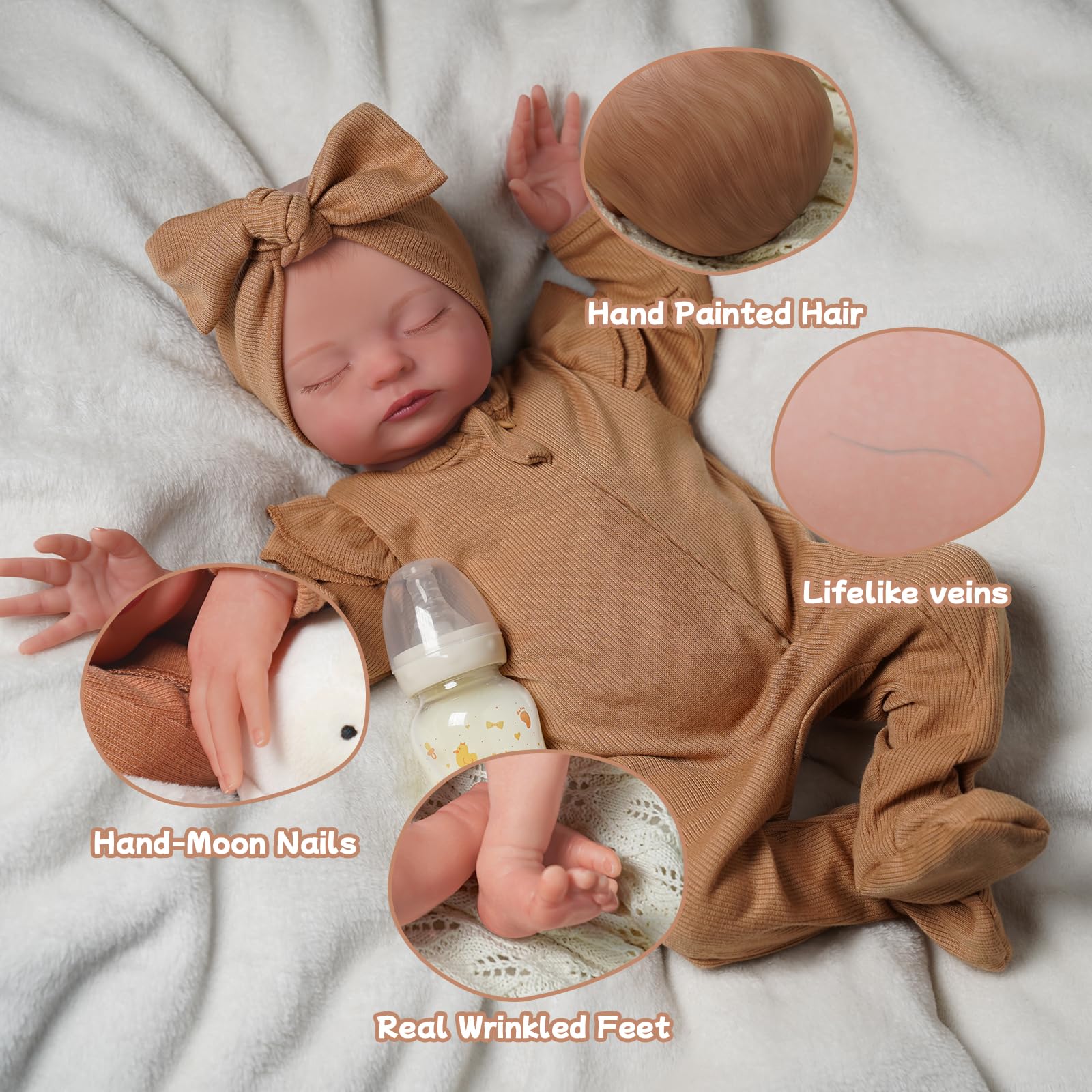Foto 4 pulgar | Muñeca Reborn Jizhi, 45 Cm, Vinilo Suave, Realista, Para Niña De 3 Años O Más - Venta Internacional.