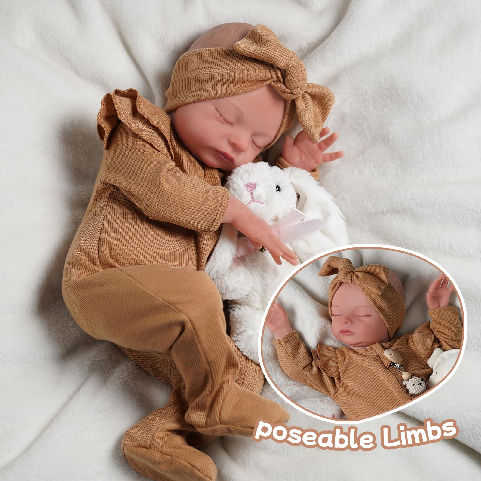 Foto 5 | Muñeca Reborn Jizhi, 45 Cm, Vinilo Suave, Realista, Para Niña De 3 Años O Más - Venta Internacional.