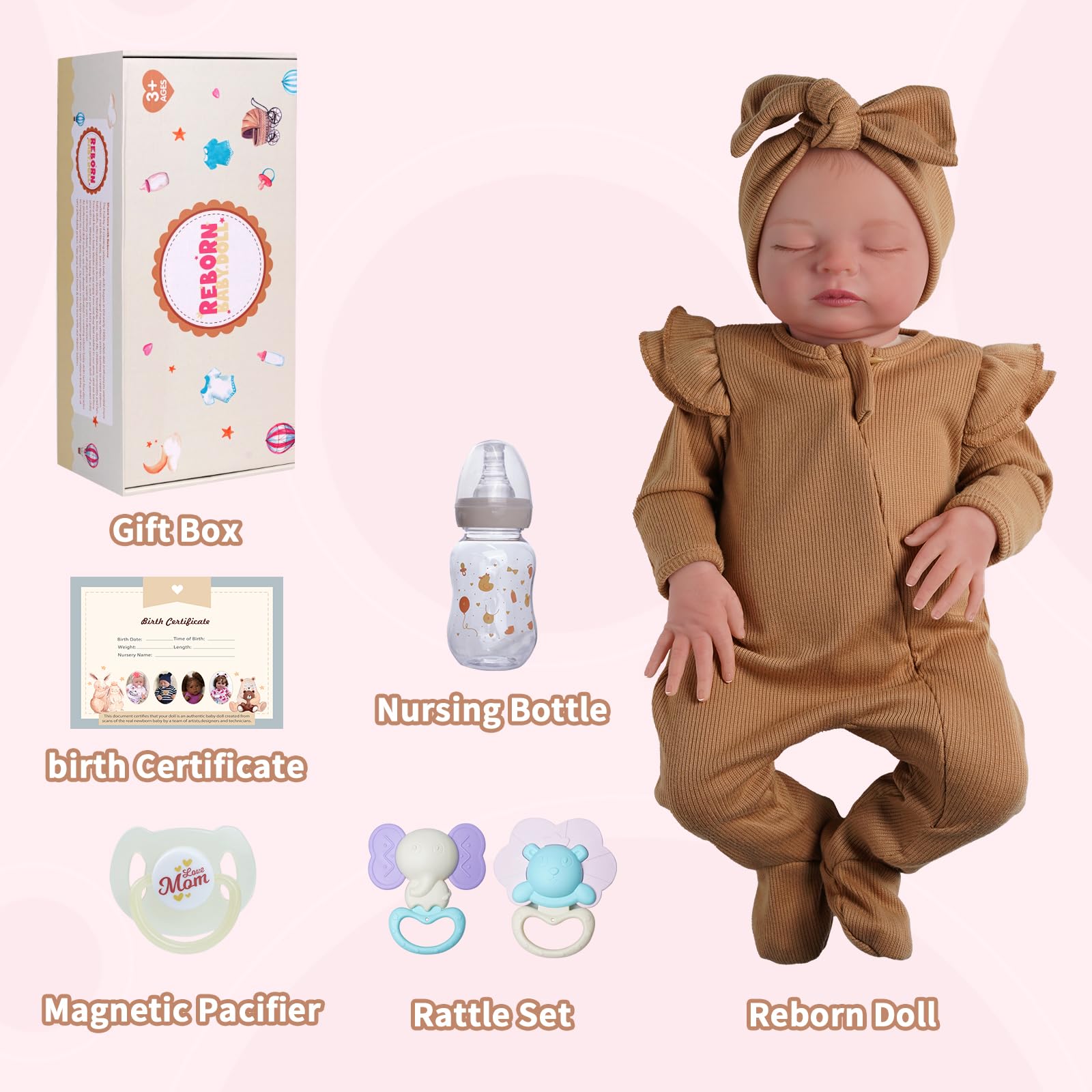 Foto 7 pulgar | Muñeca Reborn Jizhi, 45 Cm, Vinilo Suave, Realista, Para Niña De 3 Años O Más - Venta Internacional.