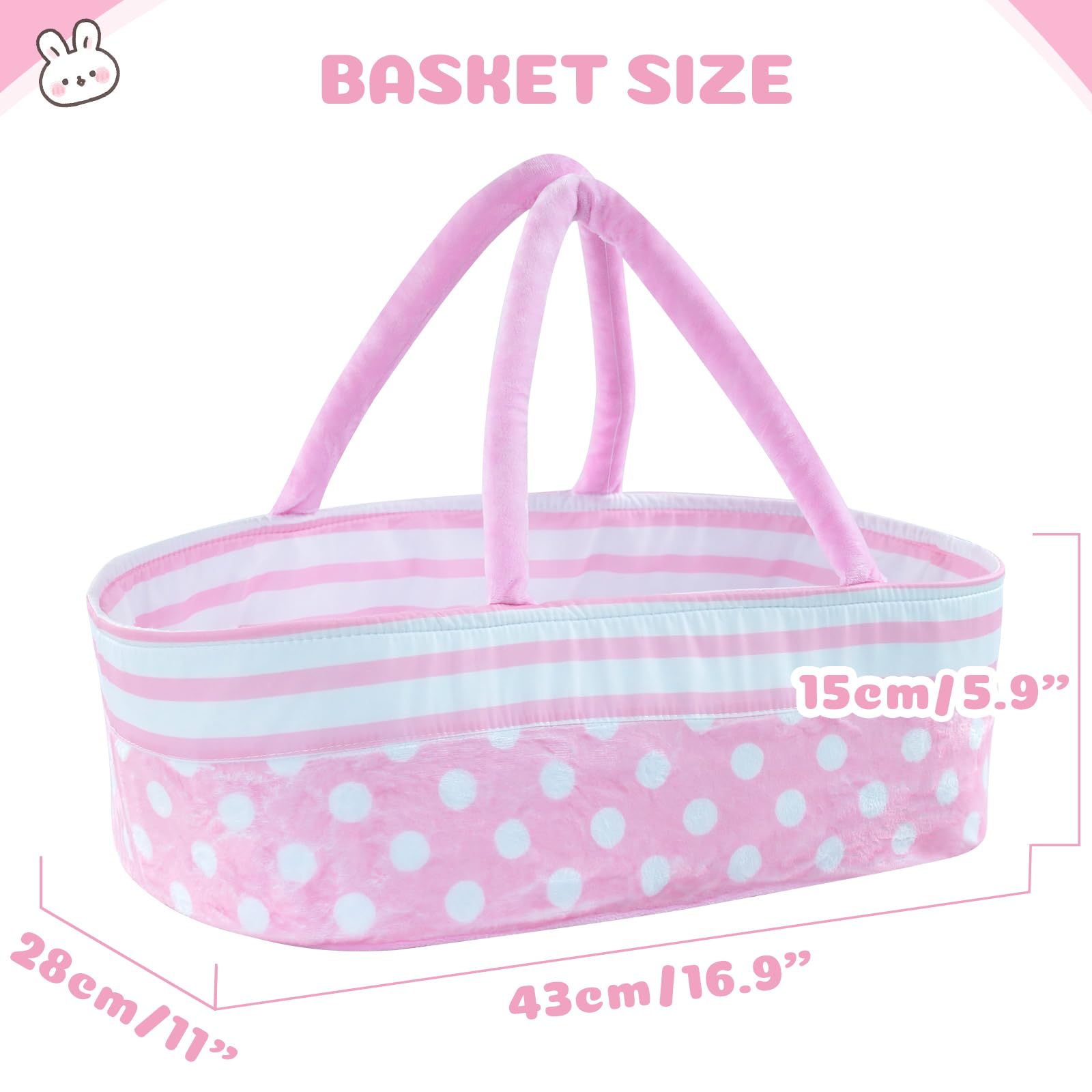 Foto 6 pulgar | Cuna Para Muñecas Babeside Reborn Baby Plegable Con Asa, Color Rosa - Venta Internacional.