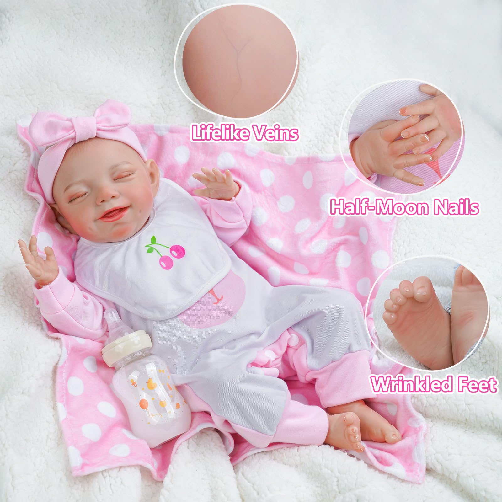 Foto 4 pulgar | Muñeca Reborn Babeside Realista 50 Cm Cuerpo Completo De Vinilo - Venta Internacional