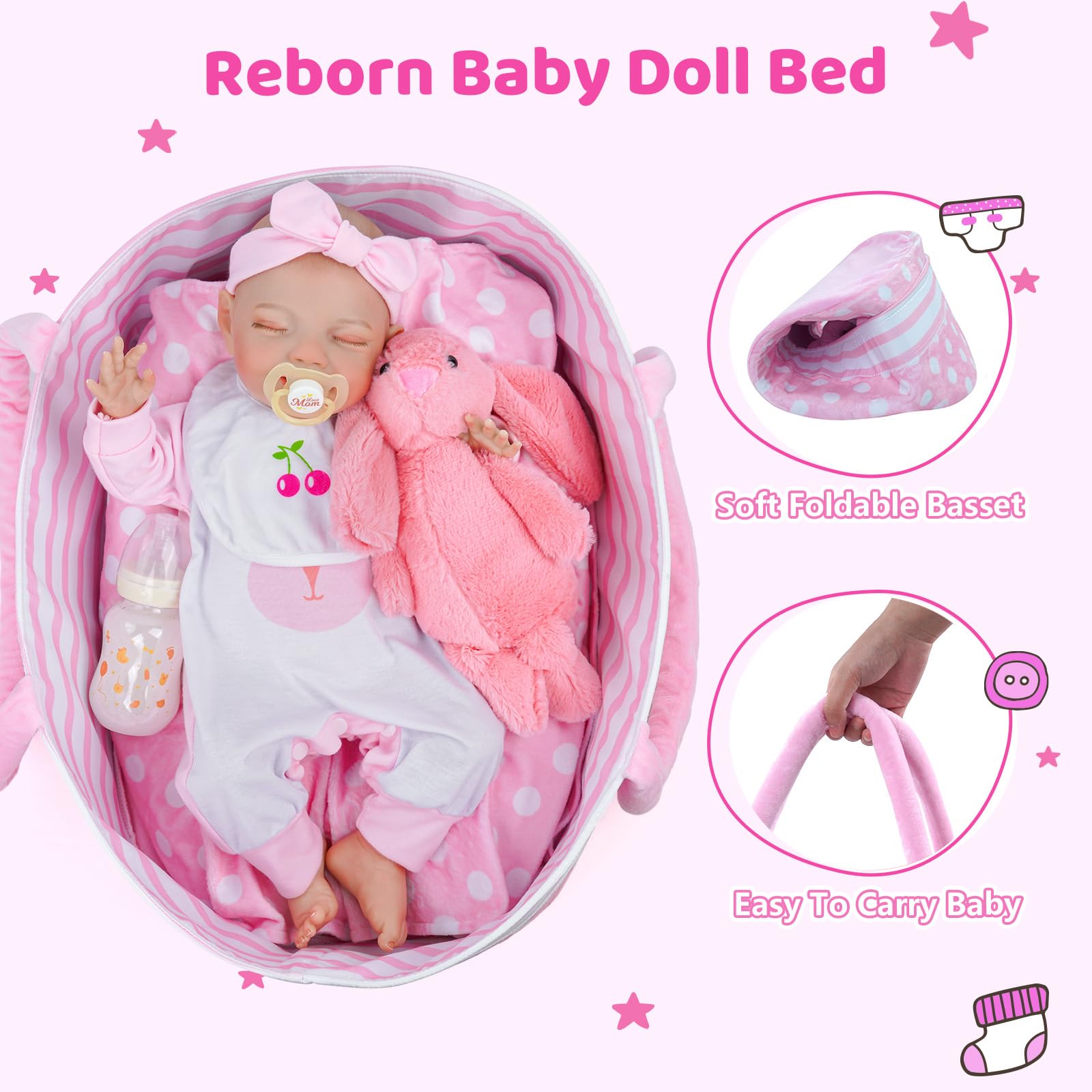 Foto 5 pulgar | Muñeca Reborn Babeside Realista 50 Cm Cuerpo Completo De Vinilo - Venta Internacional