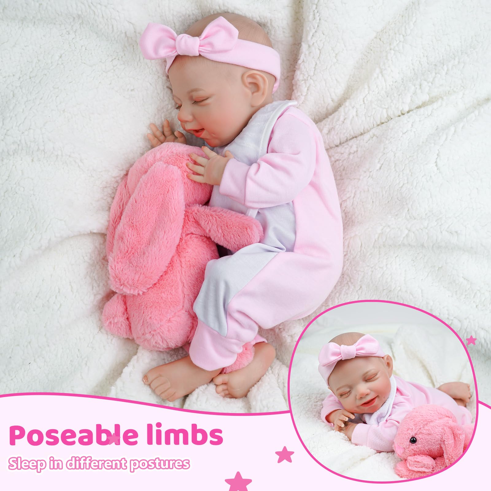 Foto 6 pulgar | Muñeca Reborn Babeside Realista 50 Cm Cuerpo Completo De Vinilo - Venta Internacional