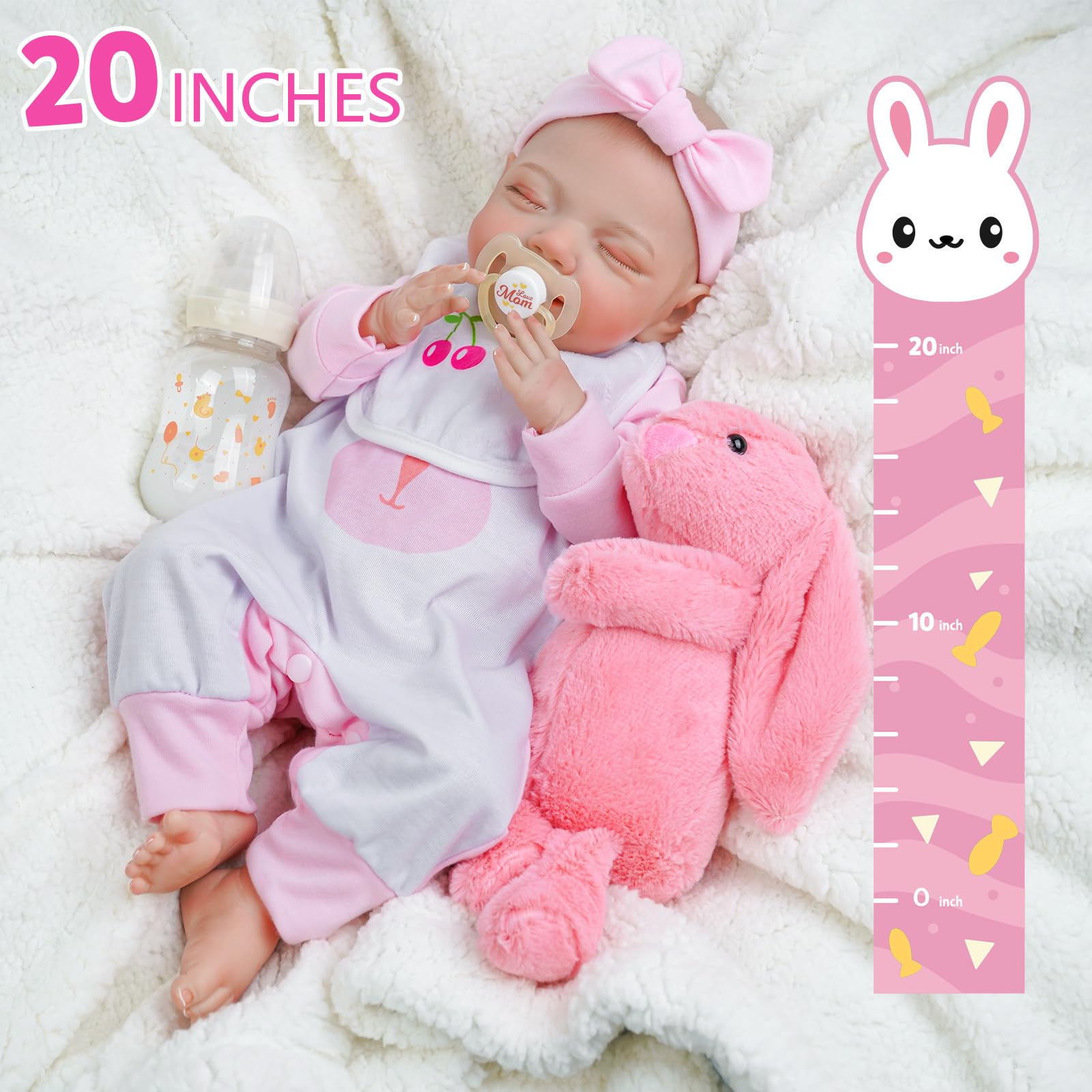 Foto 8 pulgar | Muñeca Reborn Babeside Realista 50 Cm Cuerpo Completo De Vinilo - Venta Internacional
