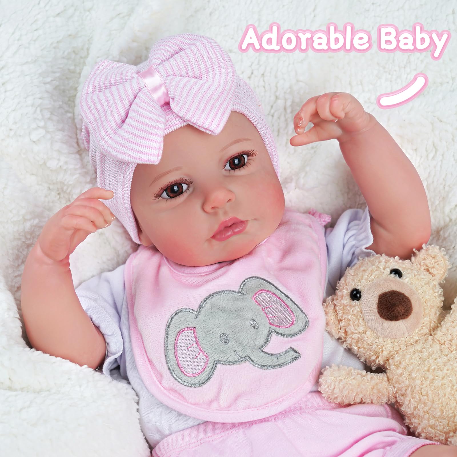 Foto 4 pulgar | Muñeca Reborn Babeside Fiona de 50 cm con Kit de Alimentación y Caja de Regalo - Venta Internacional