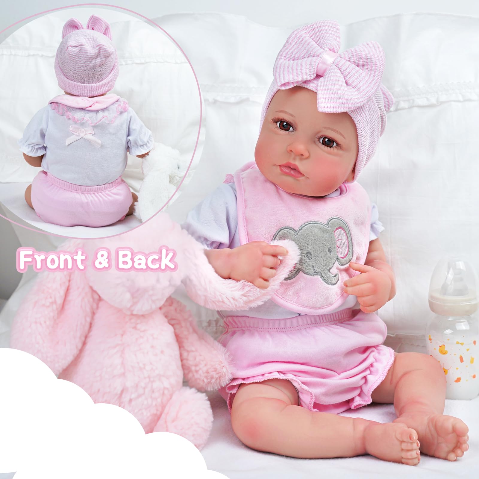 Foto 5 pulgar | Muñeca Reborn Babeside Fiona de 50 cm con Kit de Alimentación y Caja de Regalo - Venta Internacional