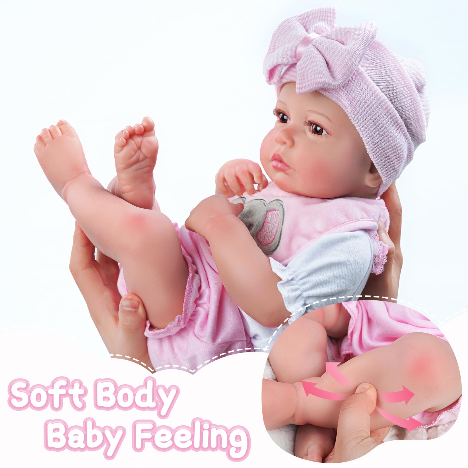 Foto 6 pulgar | Muñeca Reborn Babeside Fiona de 50 cm con Kit de Alimentación y Caja de Regalo - Venta Internacional
