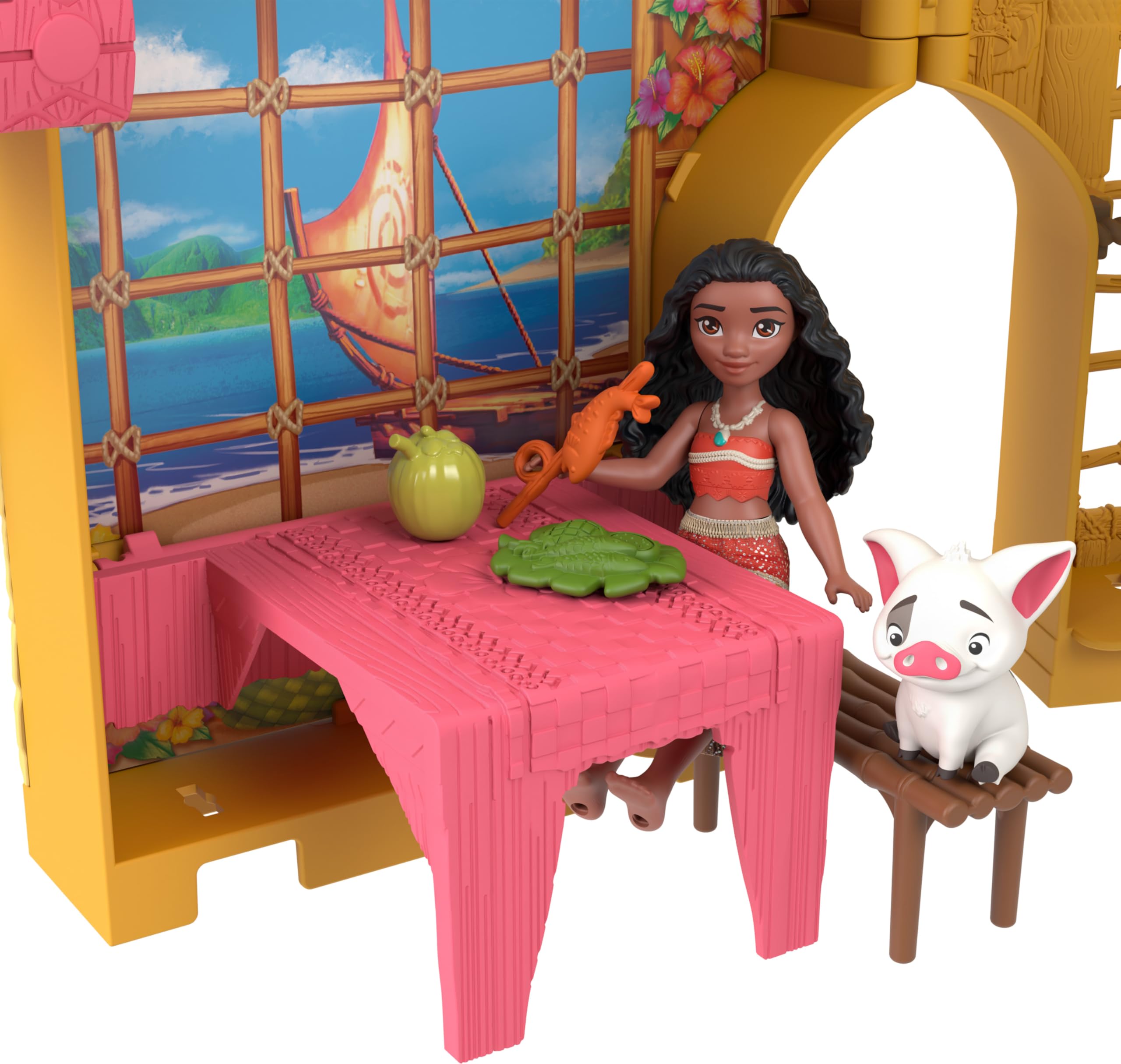 Foto 5 pulgar | Casa De Muñecas Mattel Disney Princess Moana Con Muñeca Moana Y Acc - Venta Internacional.