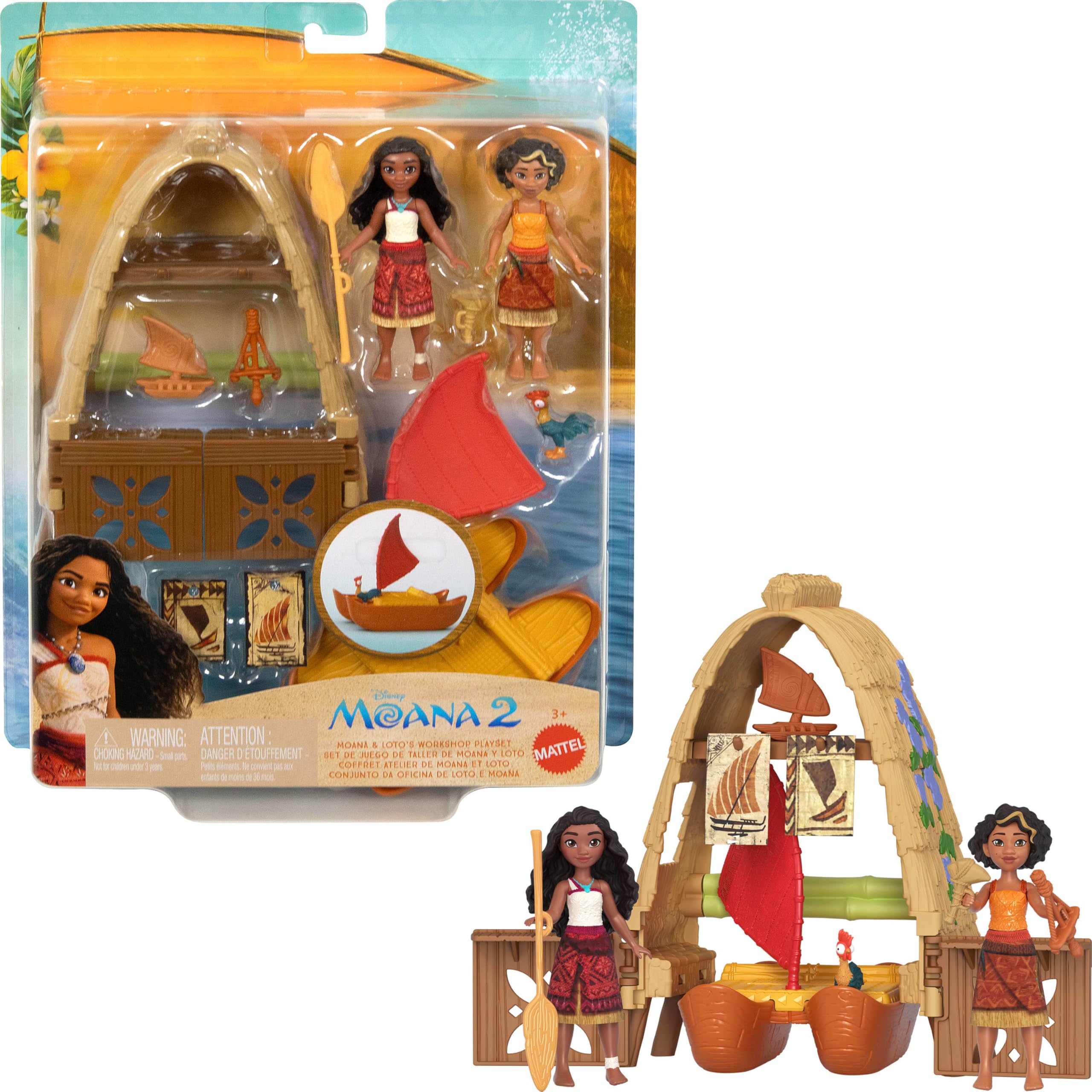 Toy Mattel Disney Moana 2 Moana & Loto's Workshop Con Acc - Venta Internacional.