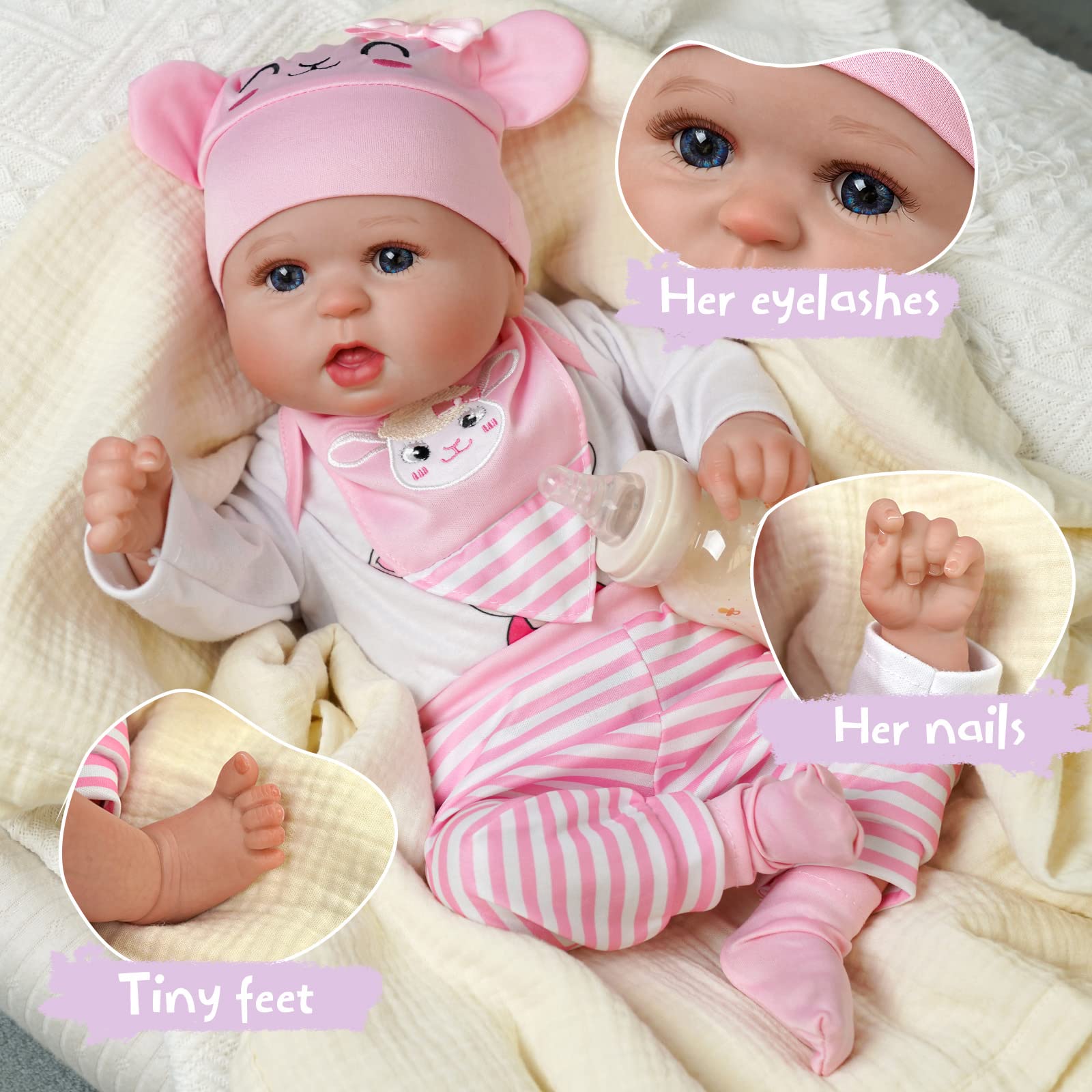 Foto 4 pulgar | Muñeca Reborn Babeside Bailyn De 50 Cm Con Conjunto De Ropa Y Accesorios - Venta Internacional