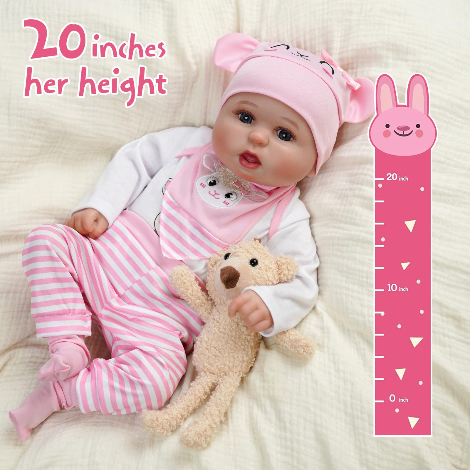 Foto 5 pulgar | Muñeca Reborn Babeside Bailyn De 50 Cm Con Conjunto De Ropa Y Accesorios - Venta Internacional
