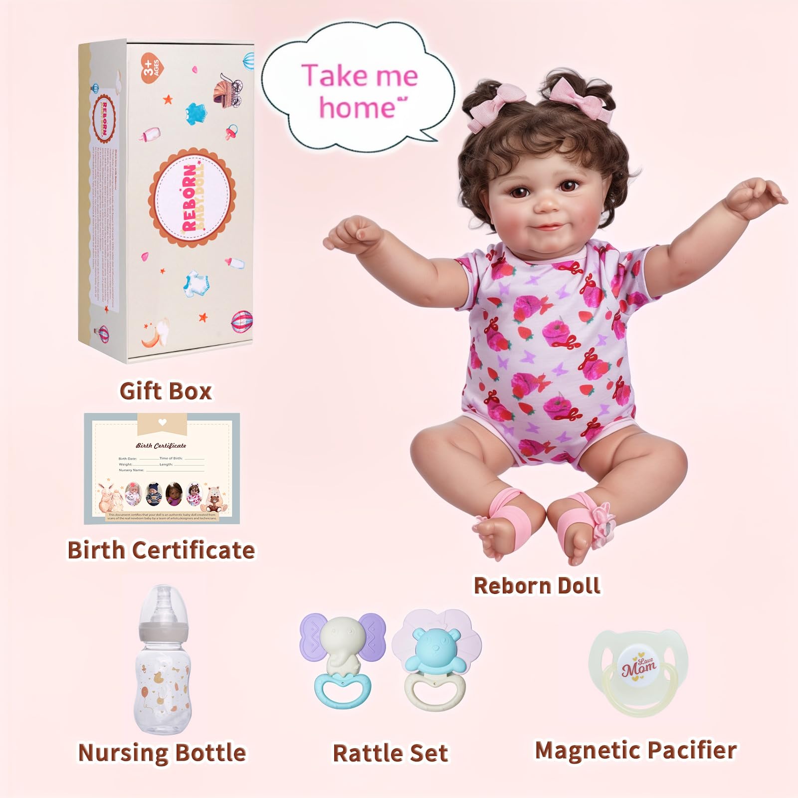 Foto 7 pulgar | Muñeca Jizhi Realista Para Recién Nacido, 50 Cm, Con Caja De Regalo - Venta Internacional.