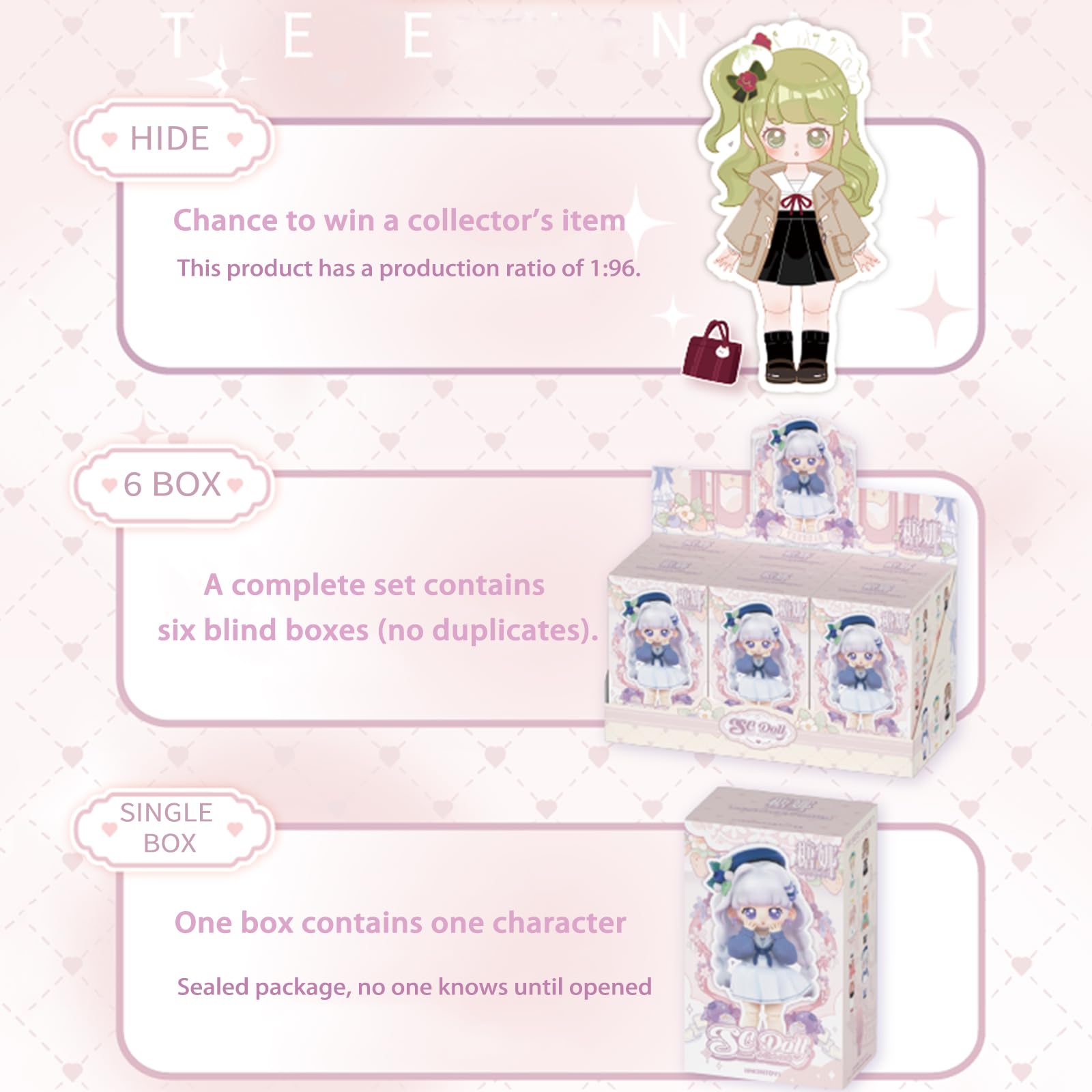 Foto 4 pulgar | Muñeca Sorpresa BJD Calembou Kawaii Tennar 1 Pieza - Venta Internacional