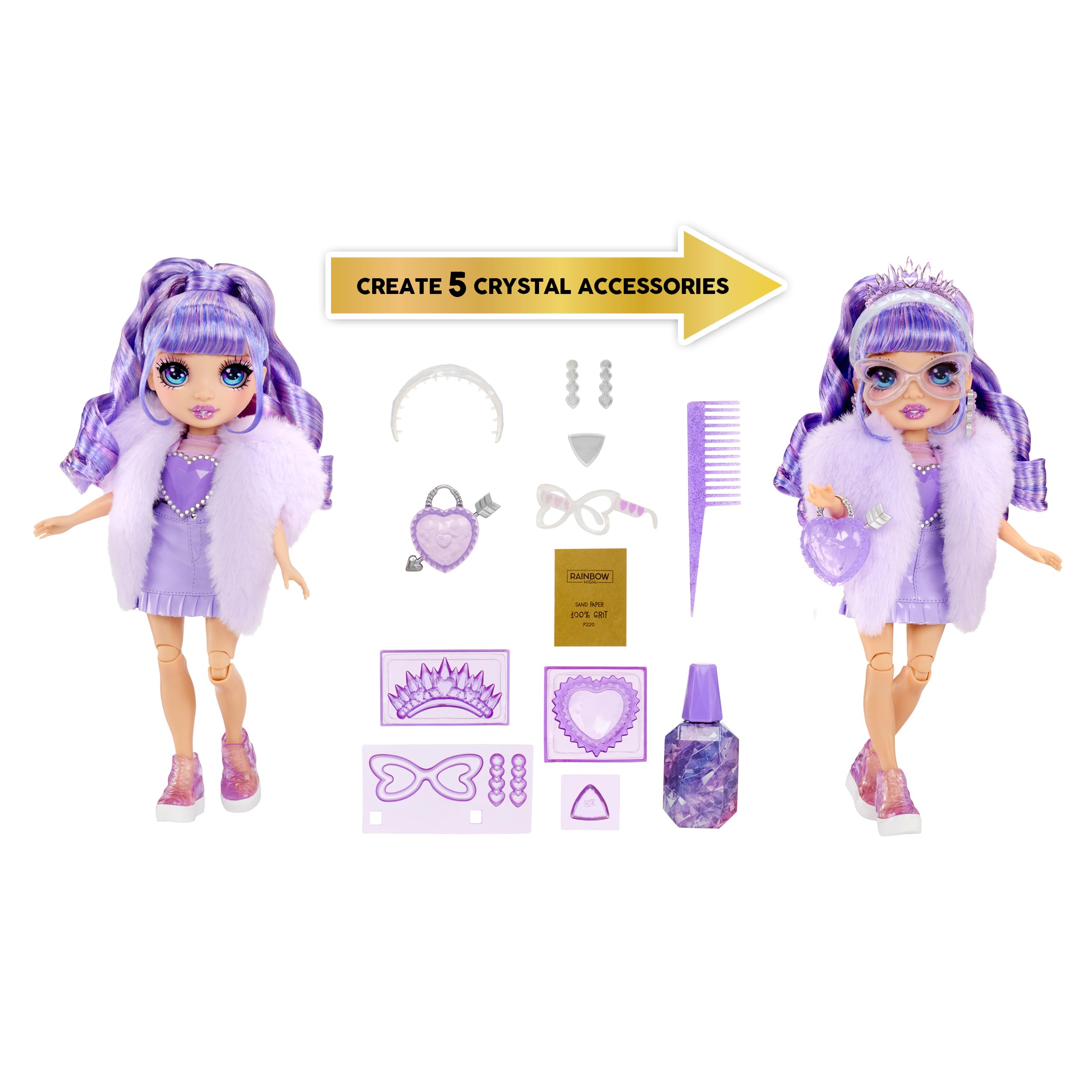 Foto 3 pulgar | Muñeca De Moda Rainbow High Creative Crystals Violet Purple - Venta Internacional.