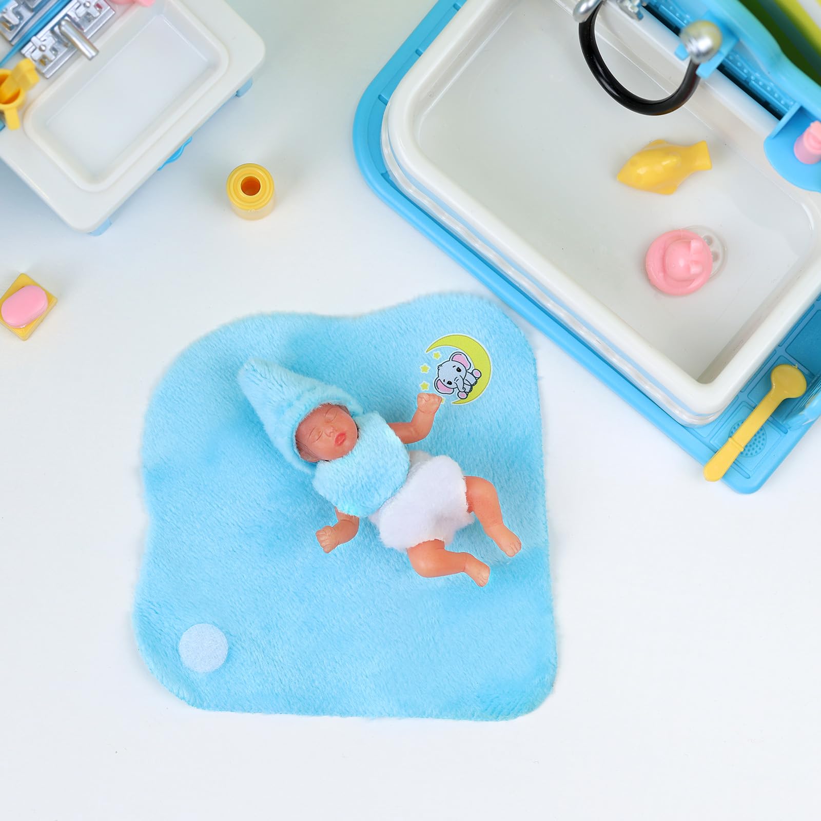 Foto 5 pulgar | Muñeca Pequeña De Silicona Babeside Realista De 8 Cm Con Accesorio - Venta Internacional.