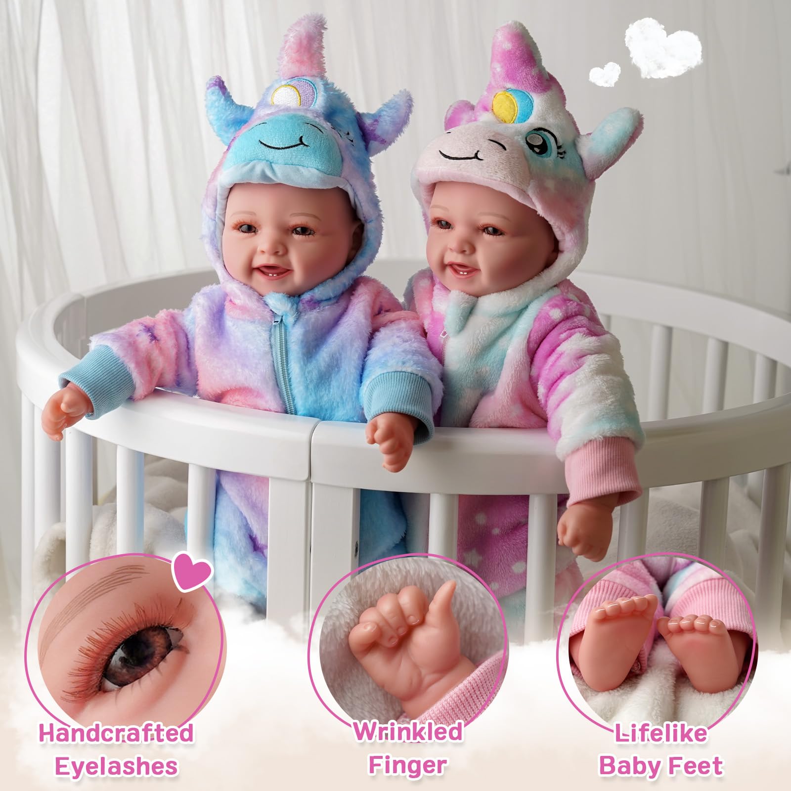 Foto 5 pulgar | Muñeca Gemela Babeside Sweet Smile Realista De 43 Cm Para Niño/niña - Venta Internacional.