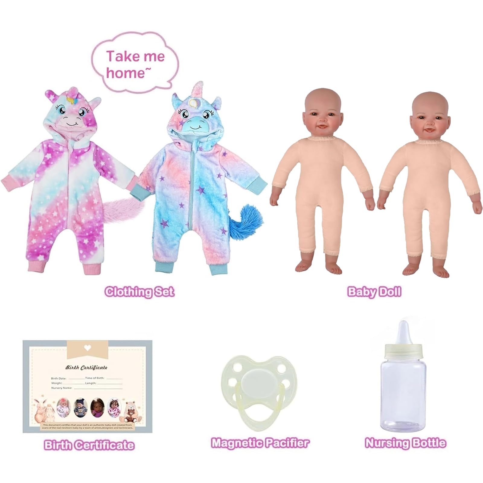 Foto 7 pulgar | Muñeca Gemela Babeside Sweet Smile Realista De 43 Cm Para Niño/niña - Venta Internacional.