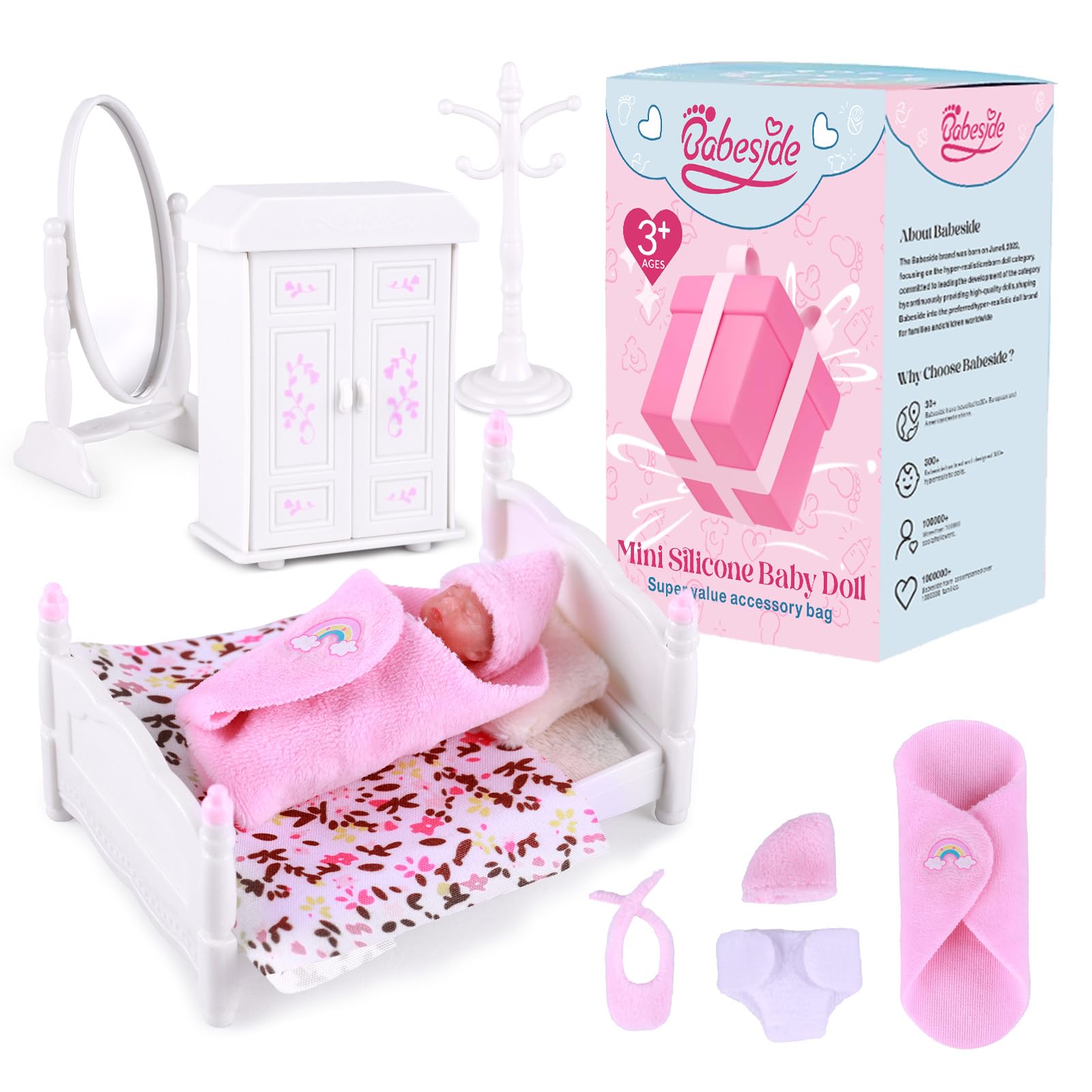 Minimuñeca De Silicona Babeside Realista Para Niña Recién Nacida De 8 Cm - Venta Internacional.
