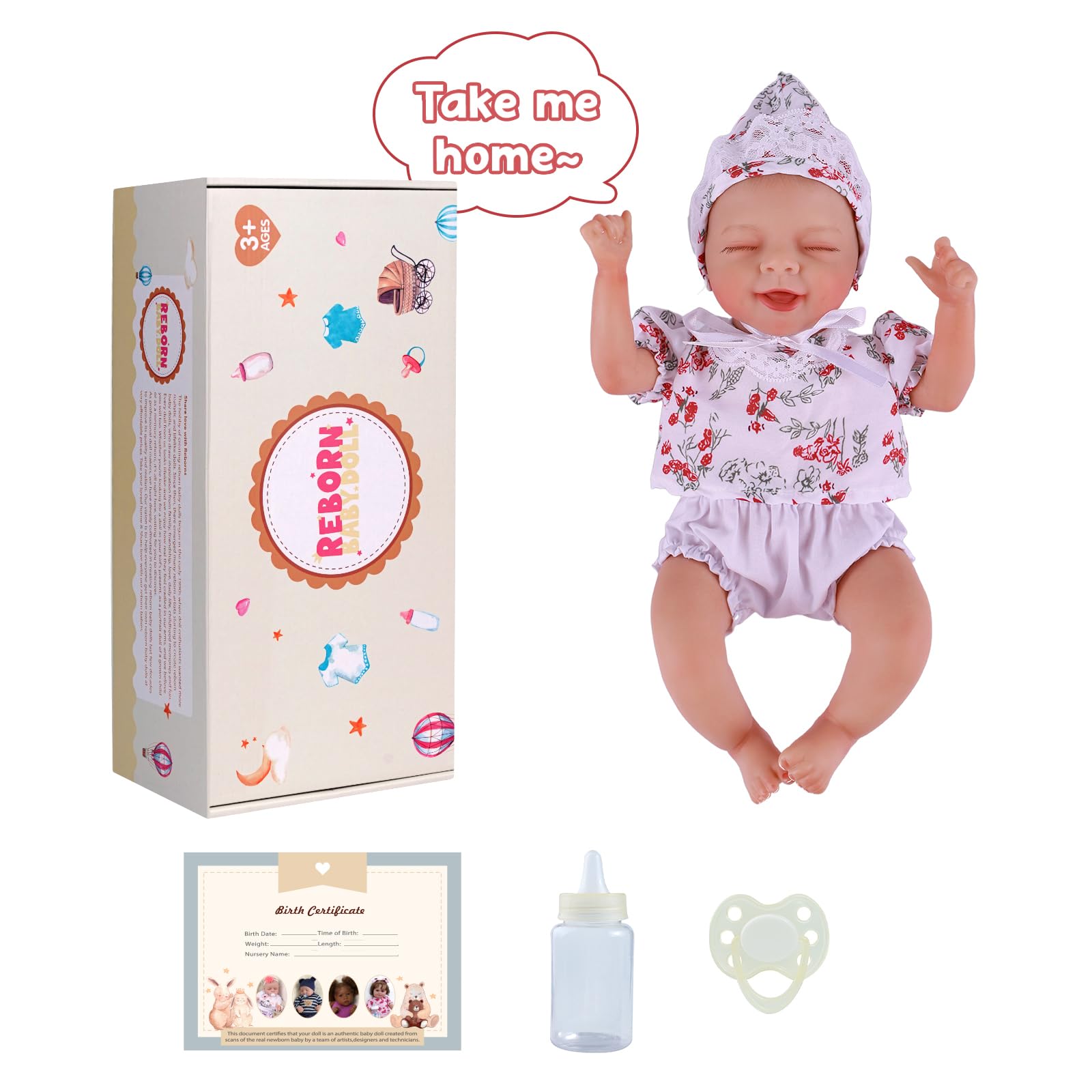 Foto 7 pulgar | Muñeca Reborn Babeside Realista De 30 Cm Con Cuerpo Suave Para Niña De 3 Años O Más - Venta Internacional.