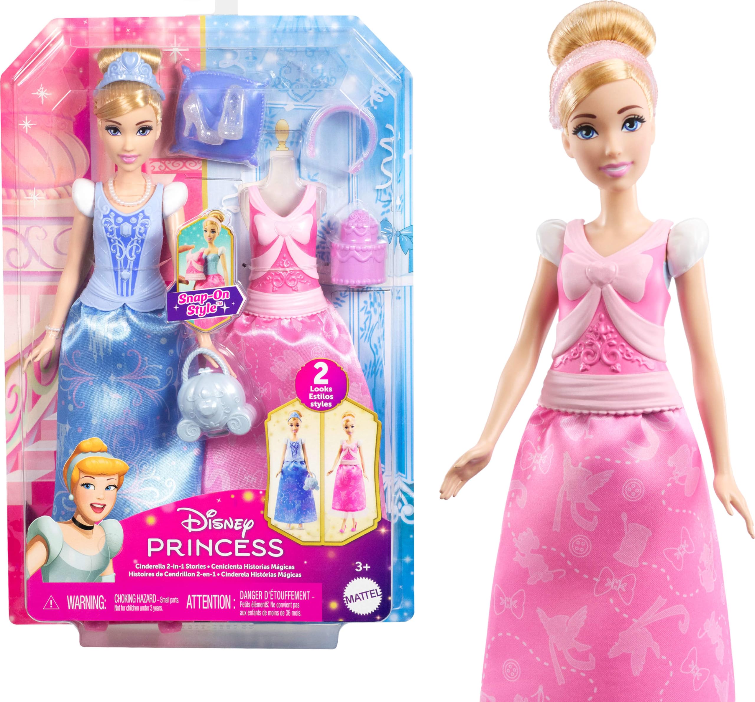 Muñeca Moderna Mattel Disney Princess Cenicienta Con 9 Acc - Venta Internacional.