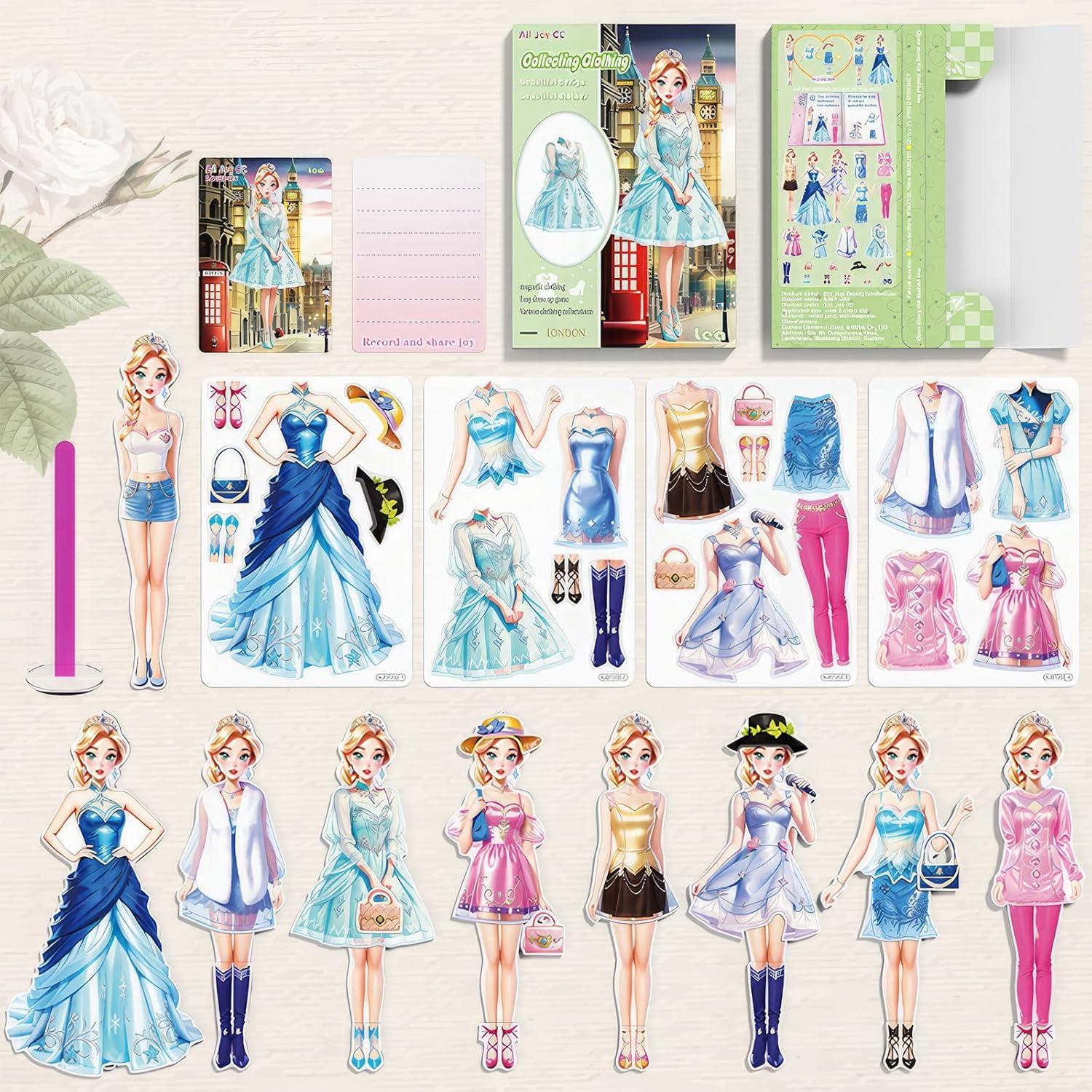 Foto 1 | Muñeca De Papel Con Diseño De Princesa Magnética, Genérica, Con 30 Atuendos - Venta Internacional.