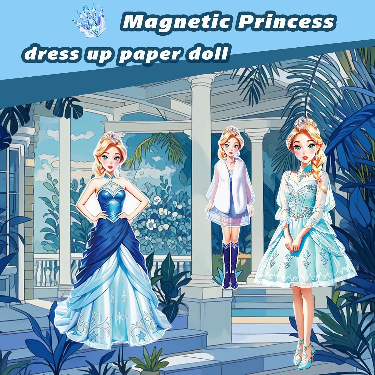 Foto 2 | Muñeca De Papel Con Diseño De Princesa Magnética, Genérica, Con 30 Atuendos - Venta Internacional.