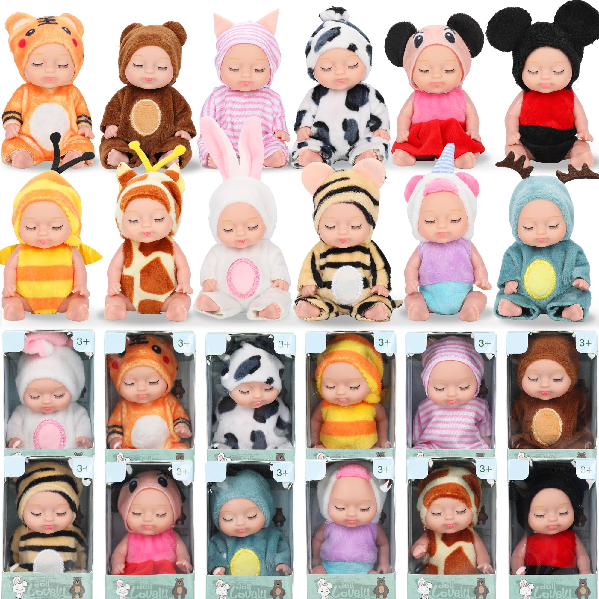 Set De Minimuñecas Para Bebés, 12 Unidades, 11 Cm, Con Ropa De Animales Para Niños - Venta Internacional.