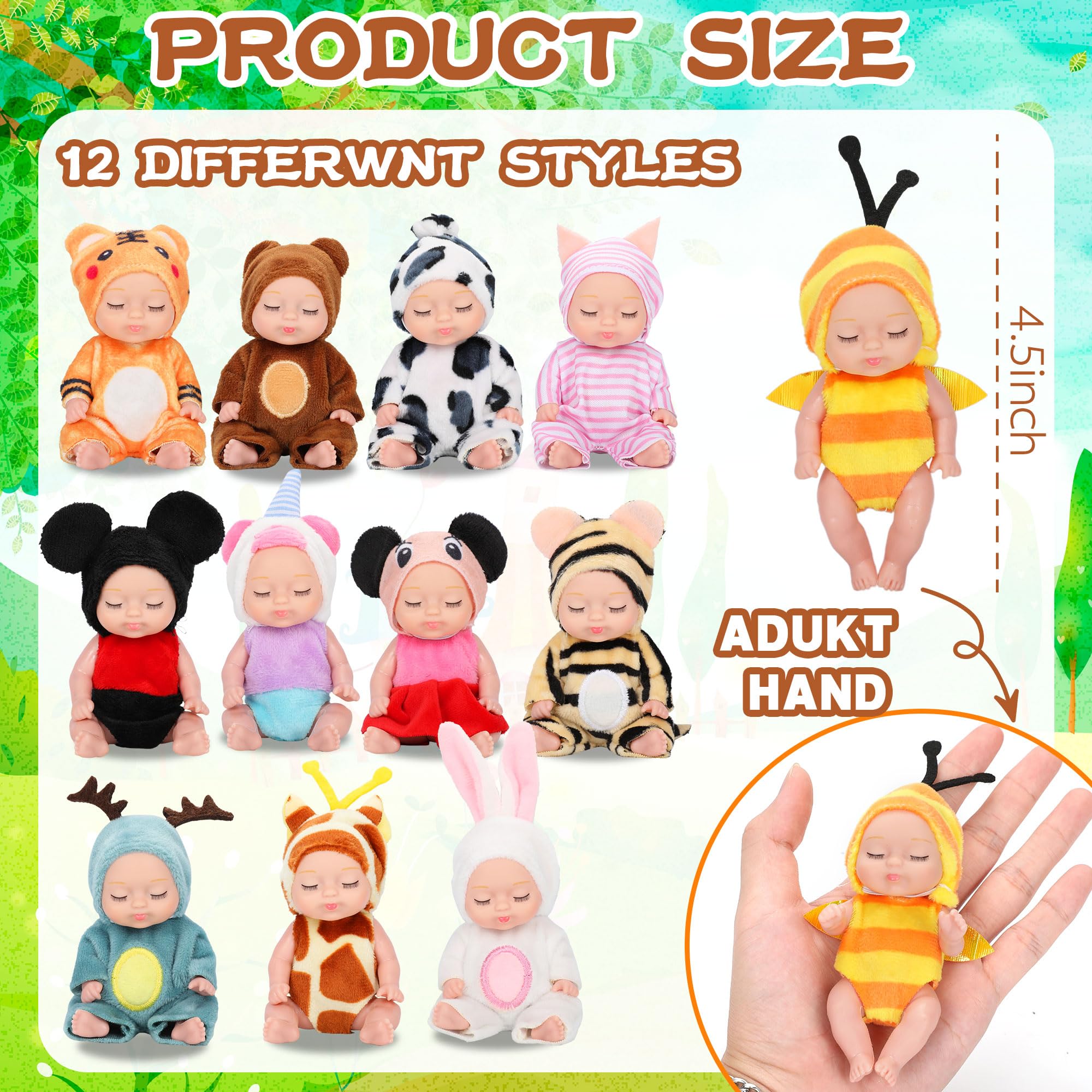 Foto 3 pulgar | Set De Minimuñecas Para Bebés, 12 Unidades, 11 Cm, Con Ropa De Animales Para Niños - Venta Internacional.