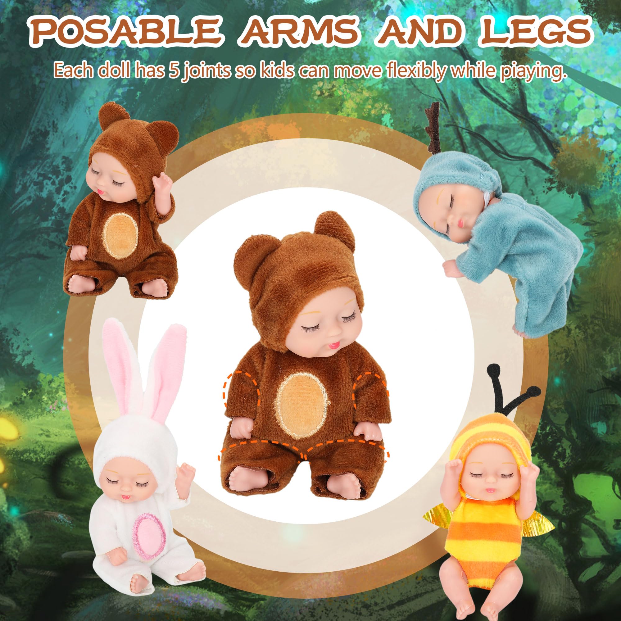 Foto 4 pulgar | Set De Minimuñecas Para Bebés, 12 Unidades, 11 Cm, Con Ropa De Animales Para Niños - Venta Internacional.