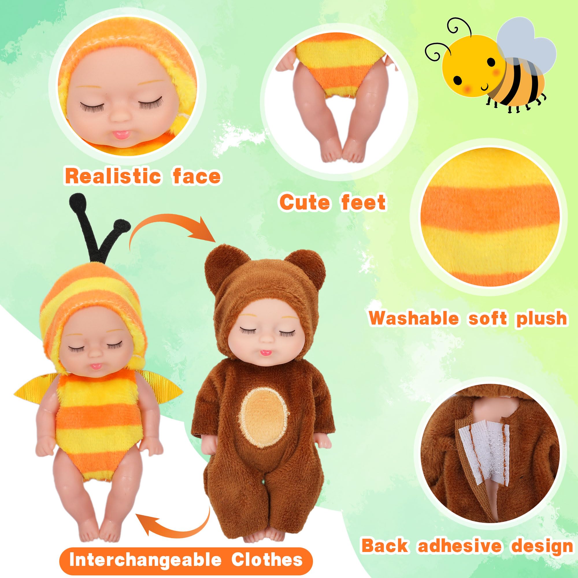 Foto 5 pulgar | Set De Minimuñecas Para Bebés, 12 Unidades, 11 Cm, Con Ropa De Animales Para Niños - Venta Internacional.