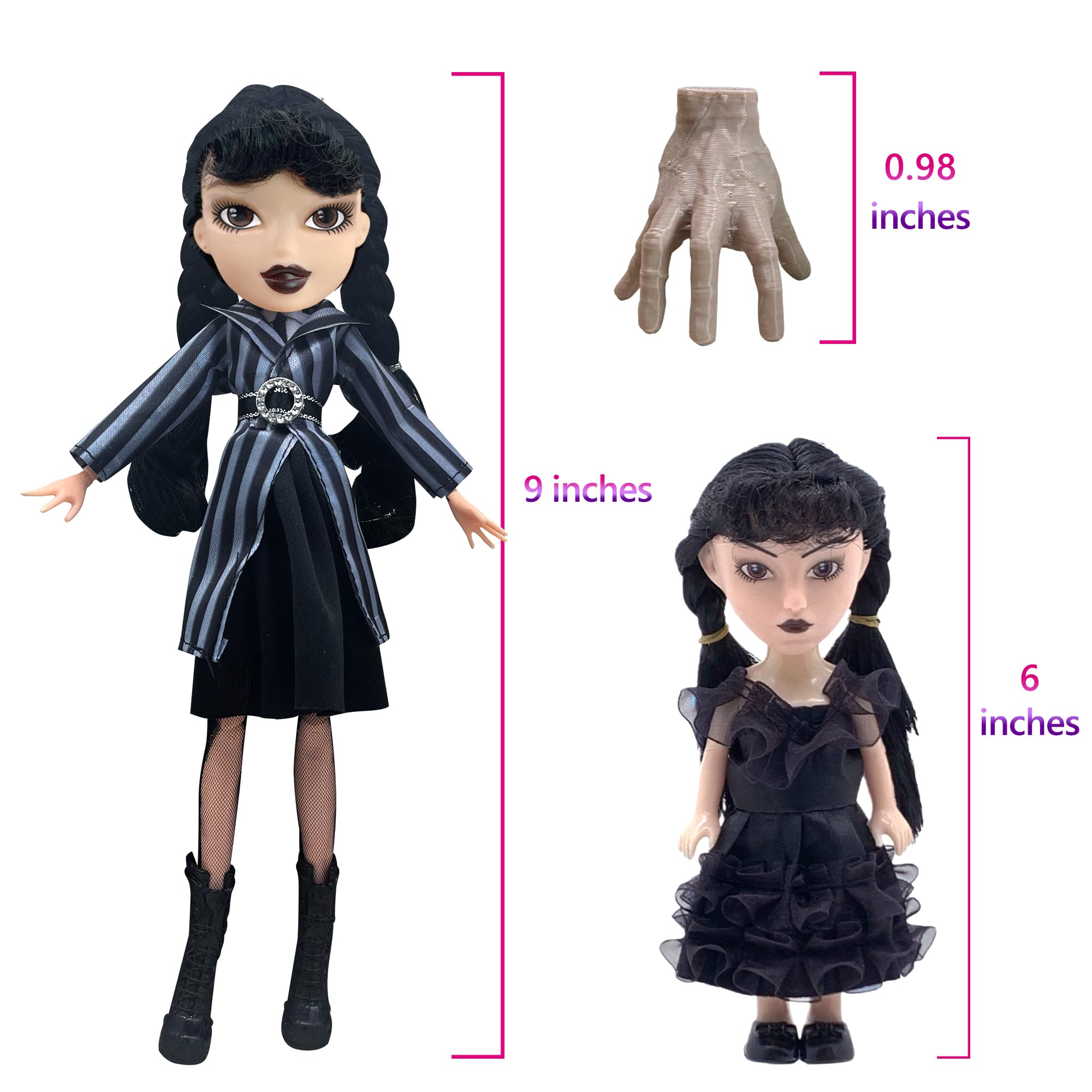 Foto 3 pulgar | Muñecas Wednesday Addams Made To Move De 29 Cm Con 2 Vestidos Para Niños - Venta Internacional.