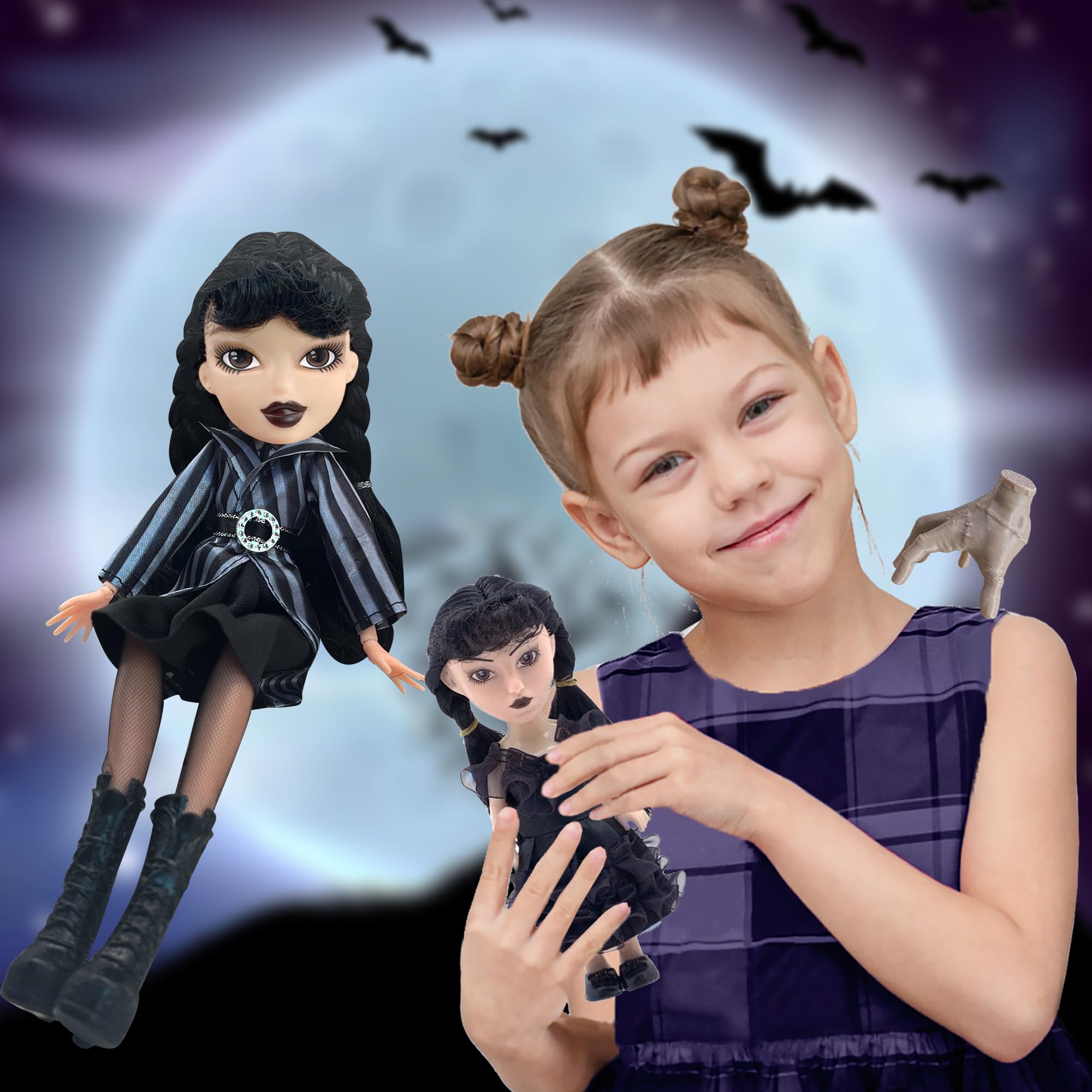 Foto 4 pulgar | Muñecas Wednesday Addams Made To Move De 29 Cm Con 2 Vestidos Para Niños - Venta Internacional.