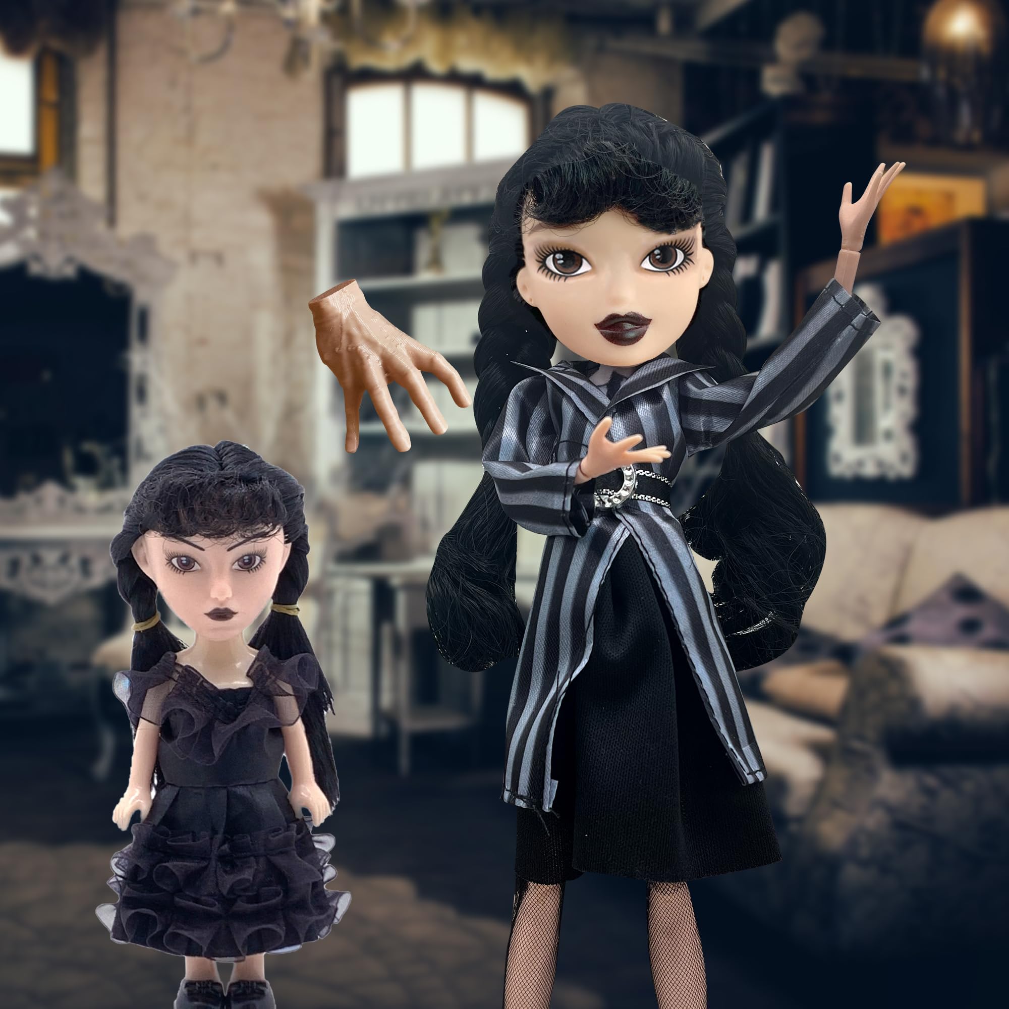 Foto 5 pulgar | Muñecas Wednesday Addams Made To Move De 29 Cm Con 2 Vestidos Para Niños - Venta Internacional.