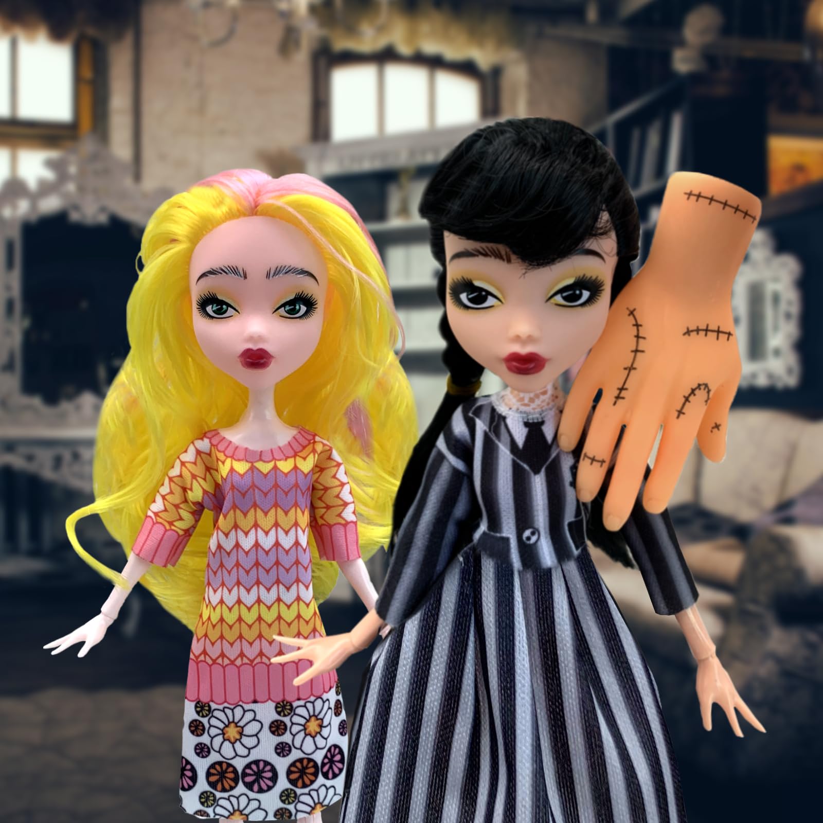 Foto 4 pulgar | Set Dolls Addams Friends De 4 X 23 Cm De Alto, Hecho Para Mover A Los Niños - Venta Internacional.