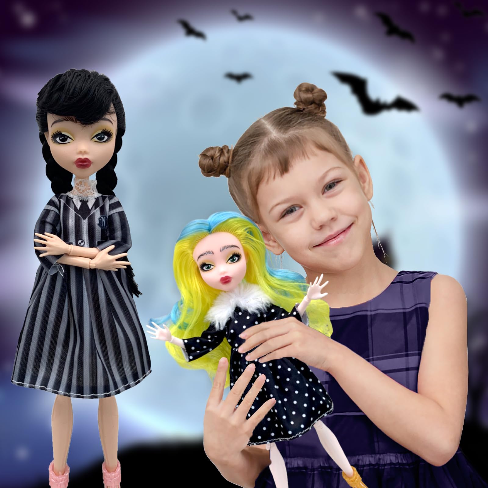 Foto 6 pulgar | Set Dolls Addams Friends De 4 X 23 Cm De Alto, Hecho Para Mover A Los Niños - Venta Internacional.