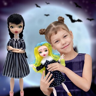 Foto 5 | Set Dolls Addams Friends De 4 X 23 Cm De Alto, Hecho Para Mover A Los Niños - Venta Internacional.