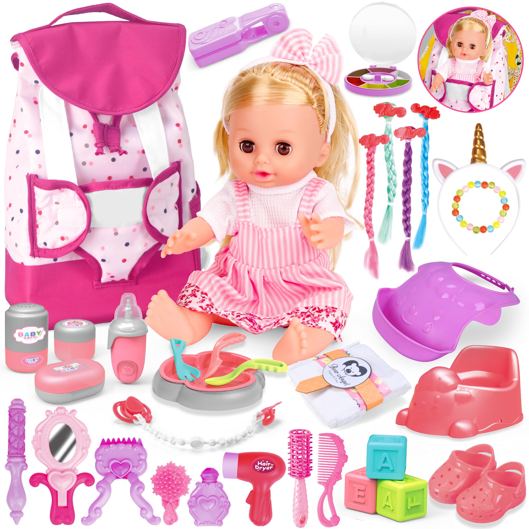 Set de Juguetes para Muñecas Proou Baby Care & Peluquería con 35 Piezas- Venta Internacional