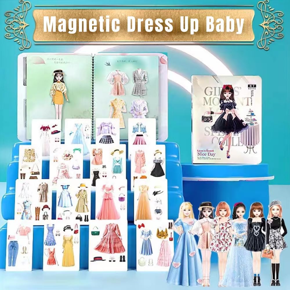Foto 2 | Set De Muñecas De Papel Con Diseño De Princesa Magnética Para Niñas De 3 A 12 Años - Venta Internacional.