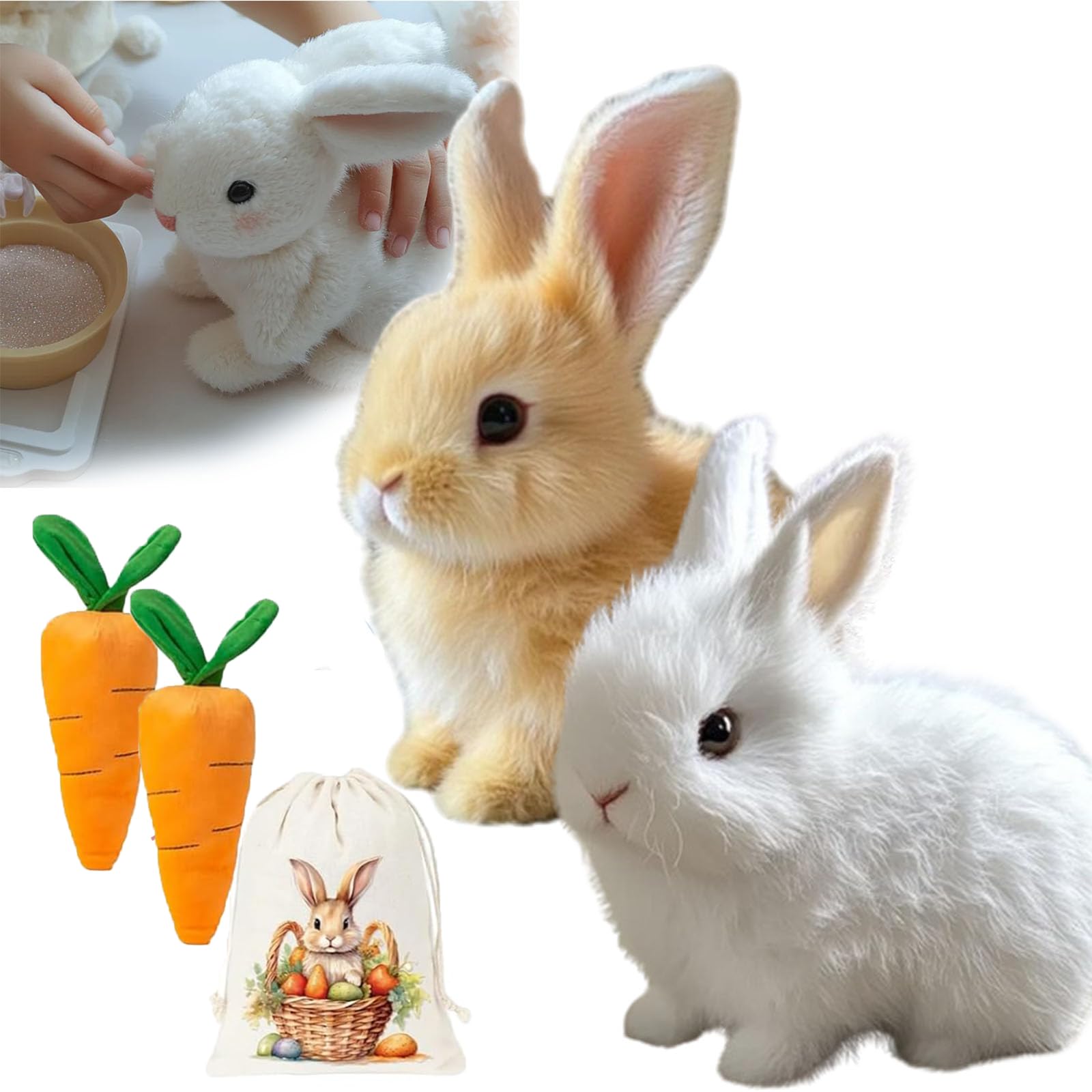 Toy Bunny Betterlife Bunbi Realistic Para Niños, Marrón Y Blanco - Venta Internacional.
