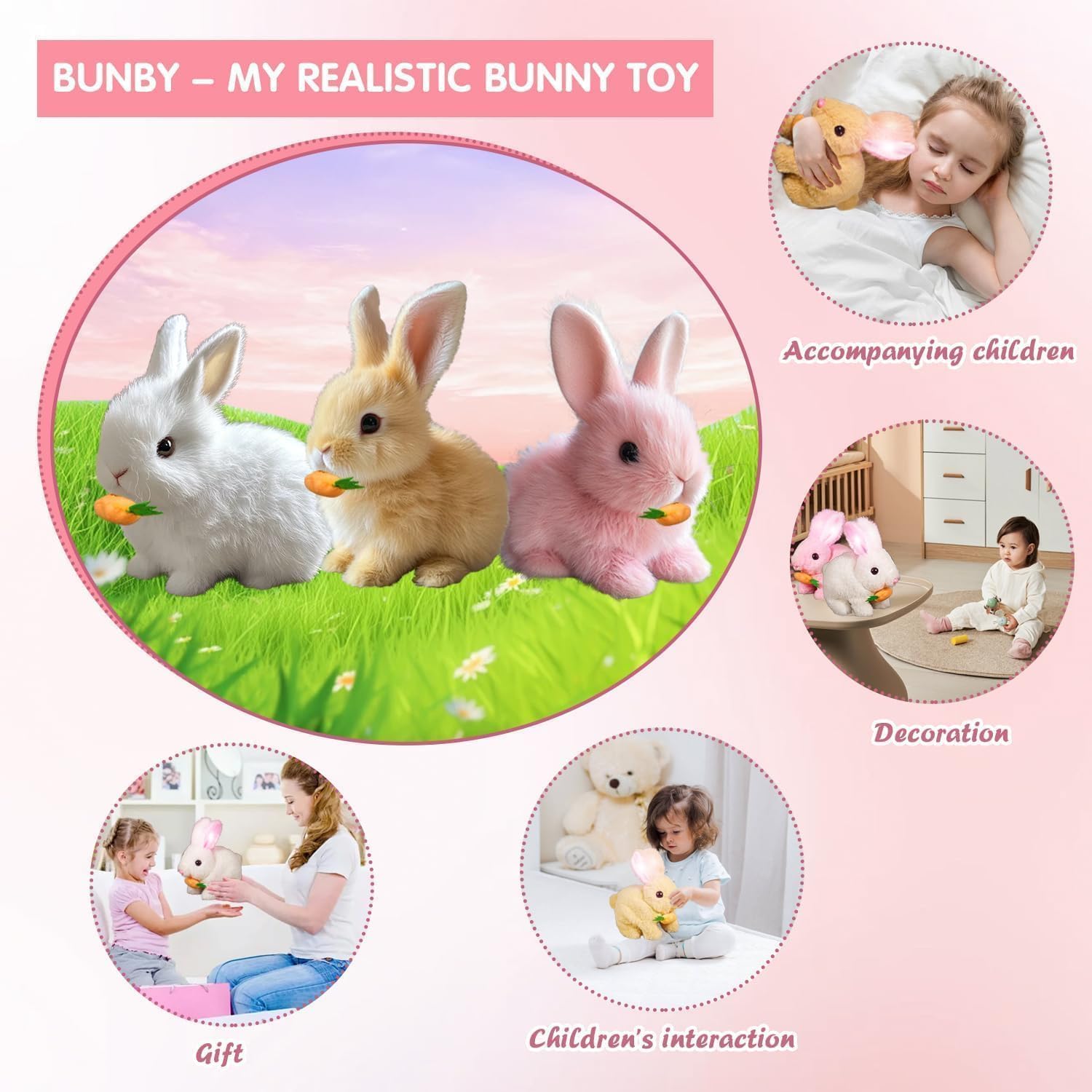 Foto 4 pulgar | Toy Bunny Betterlife Bunbi Realistic Para Niños, Marrón Y Blanco - Venta Internacional.
